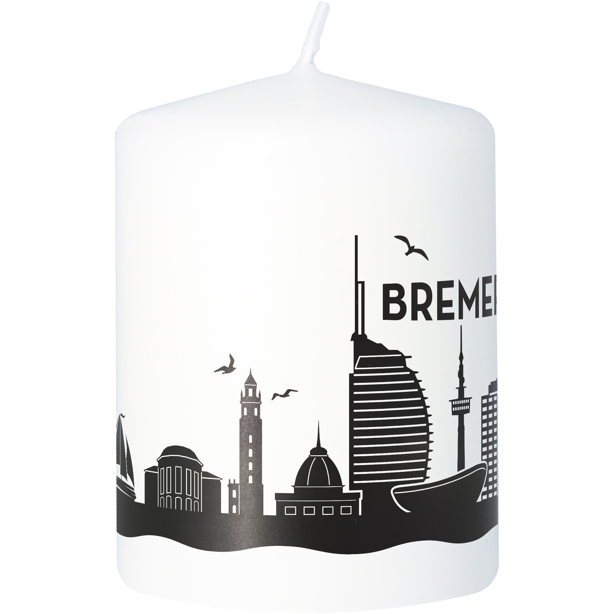 Stumpenkerze Skyline Bremerhaven Stumpenkerze Skyline Bremerhaven
