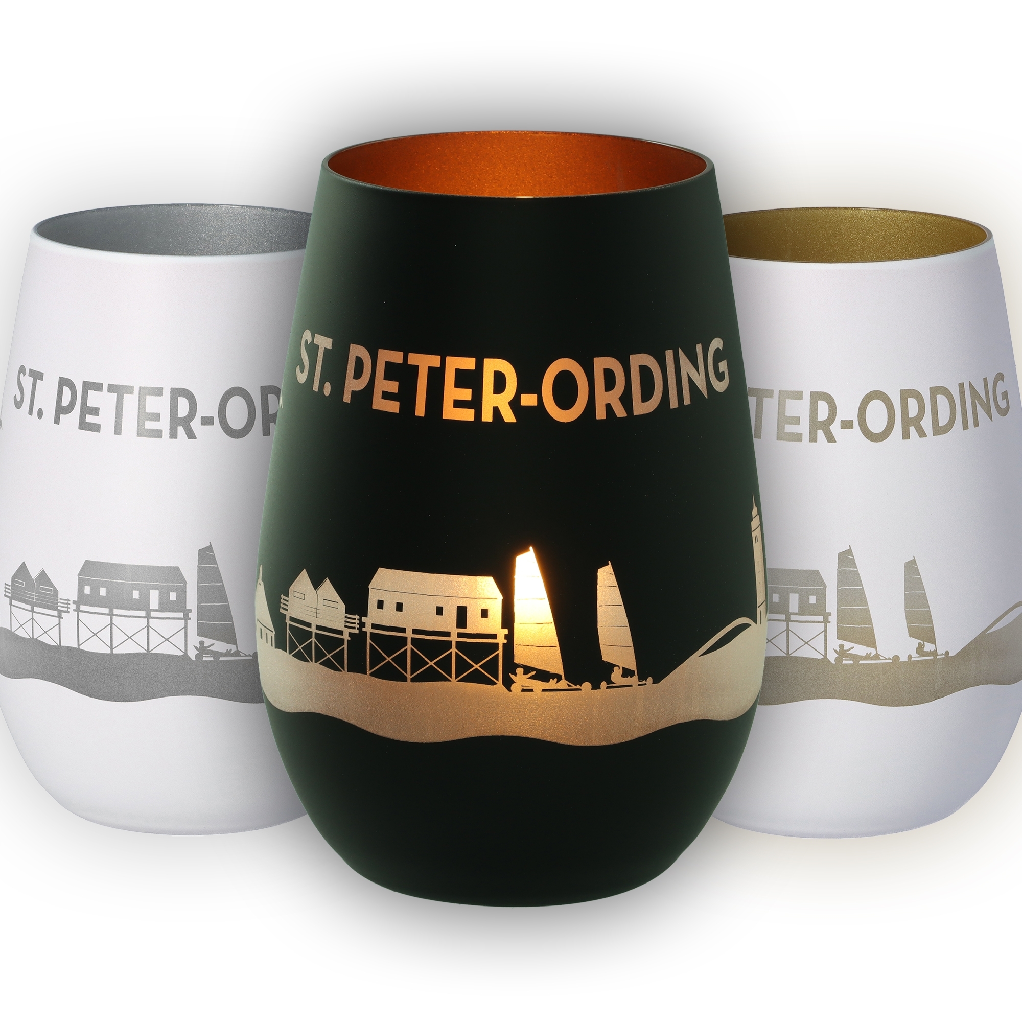 St. Peter-Ording, Glasnerkegel, Stimmungslicht, Schwarz, Goldene Silhouette