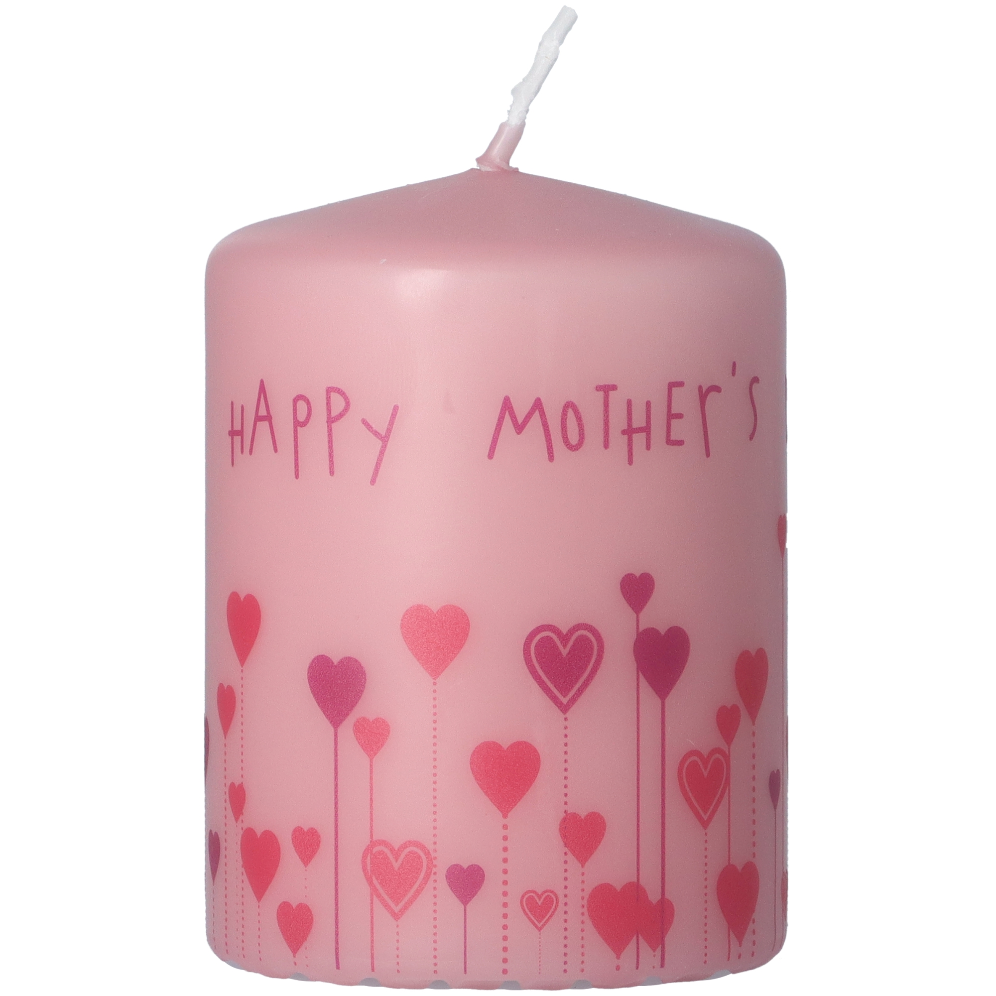 Stumpenkerze Rosa "Happy Mother's Day"