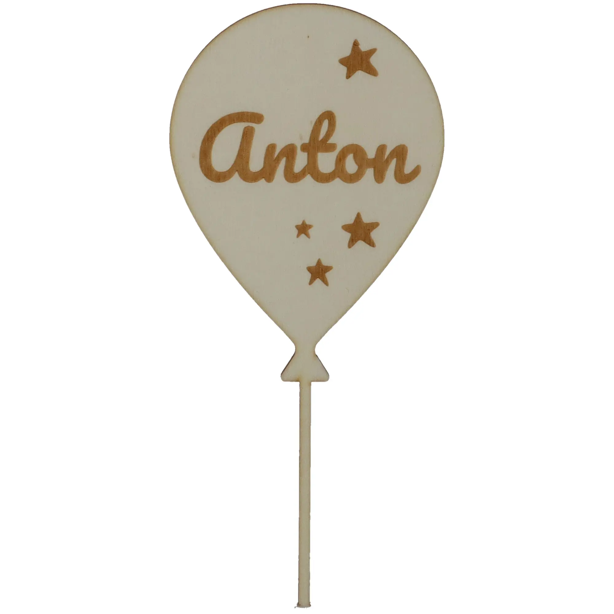 Cake Topper Ballon mit Sternen Zahl 2