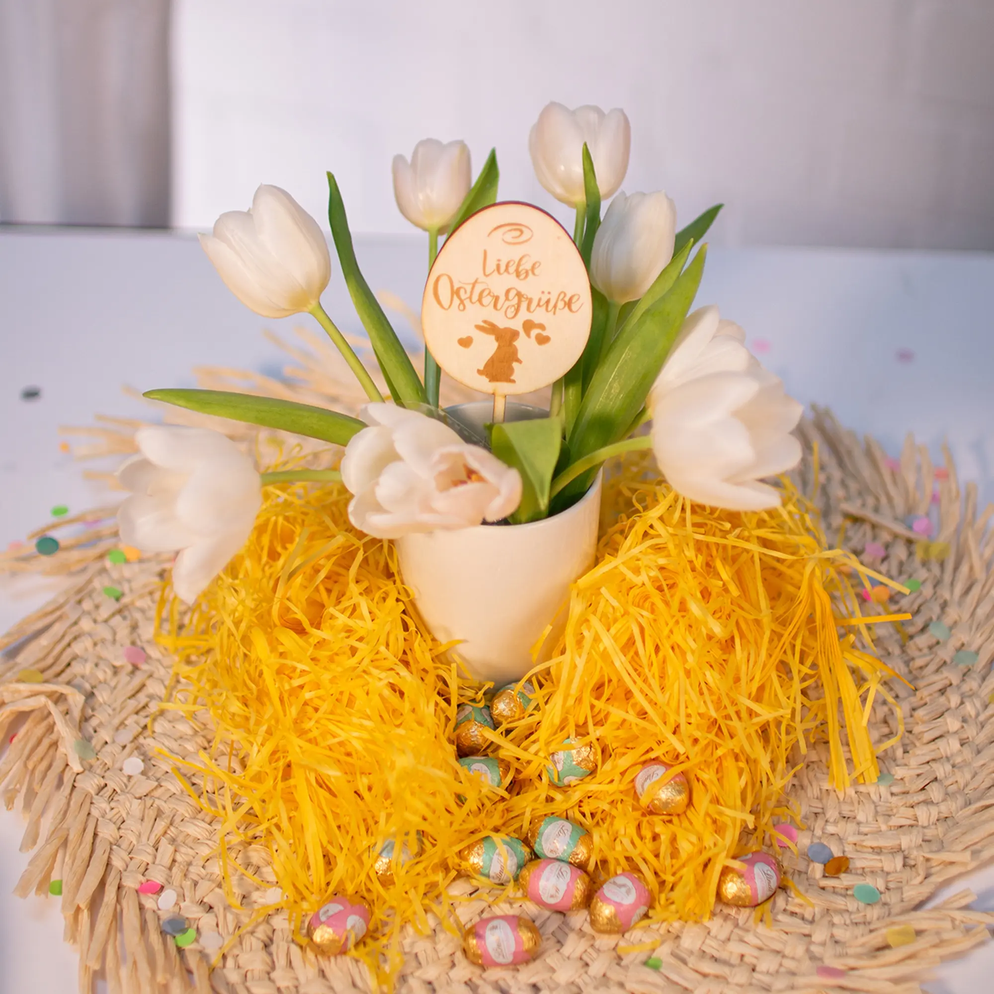 Blumenstecker "Liebe Ostergrüße"