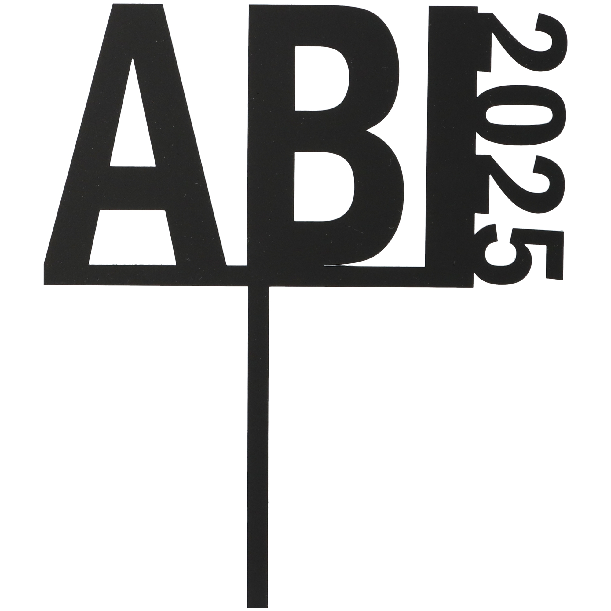 Cake Topper "ABI 2025" Symbol, Zeichen, Kreuz, Nummer, Text