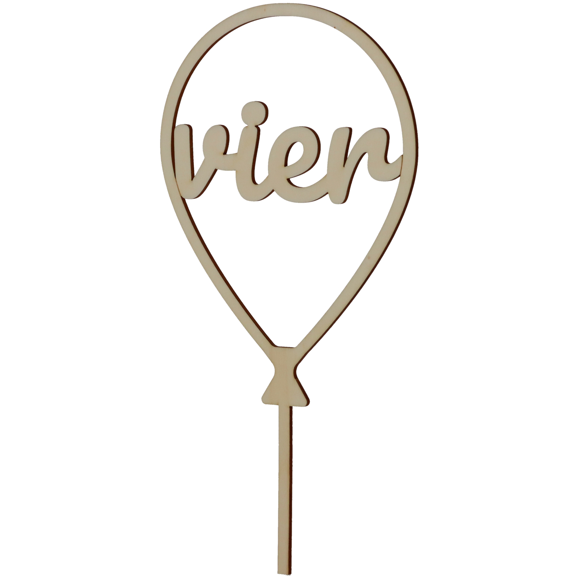 Cake Topper Ballon Zahl 4