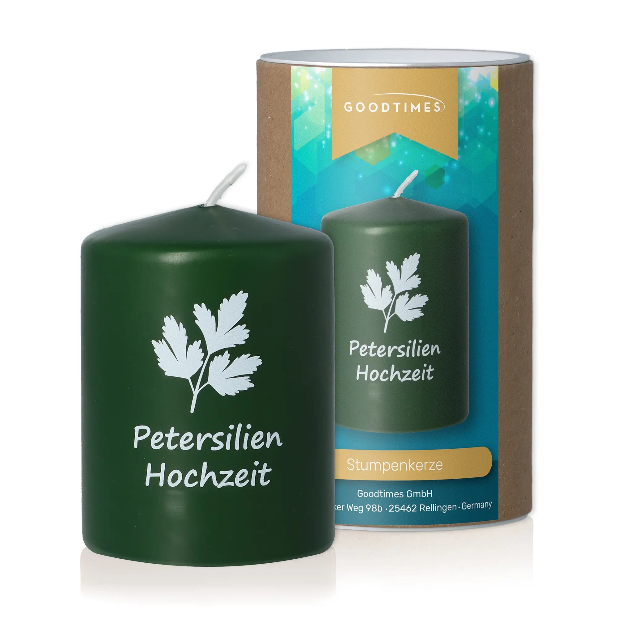 Stumpenkerze "Petersilienhochzeit"