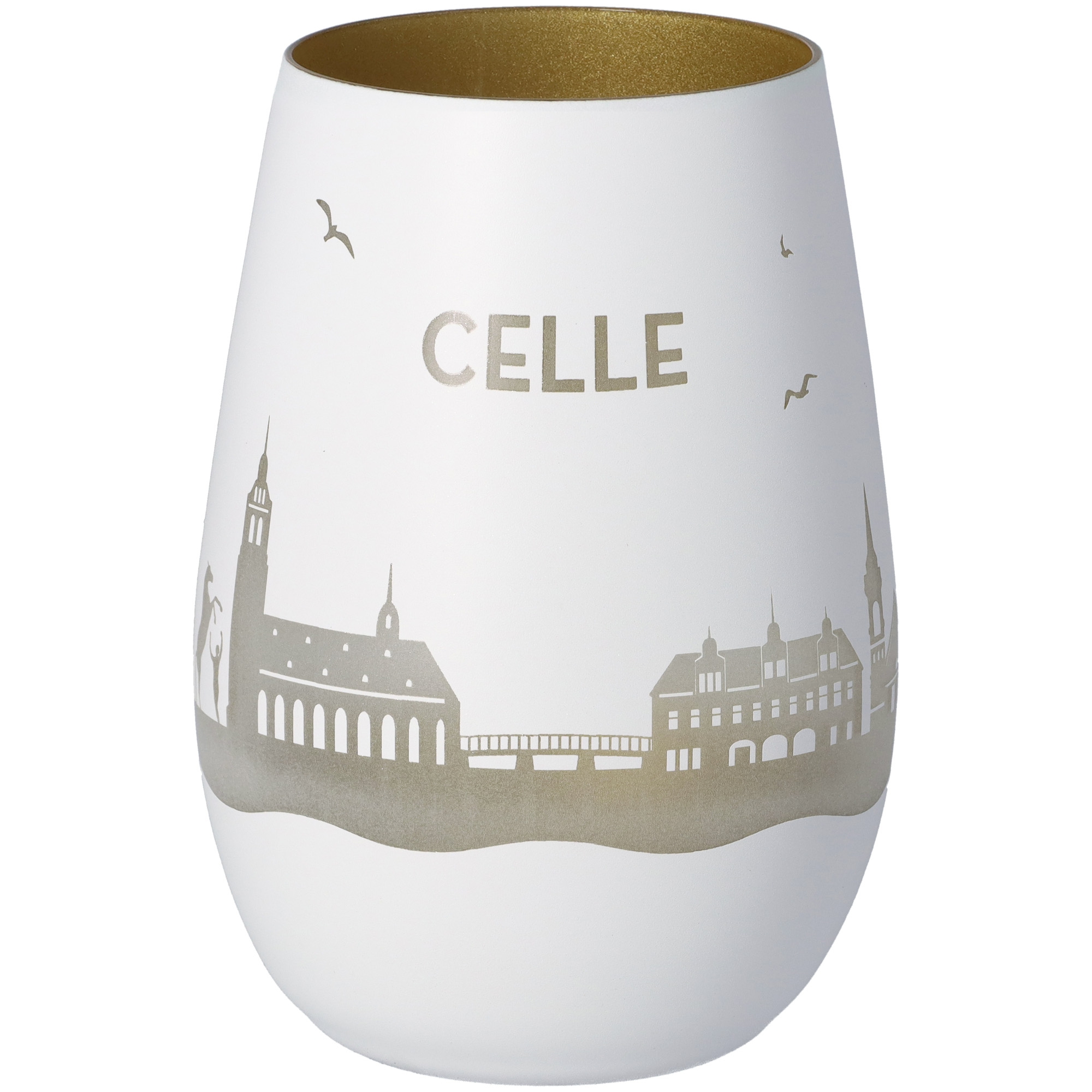 Windlicht Skyline Celle Töpferei, Porzellan, Glas, Vase