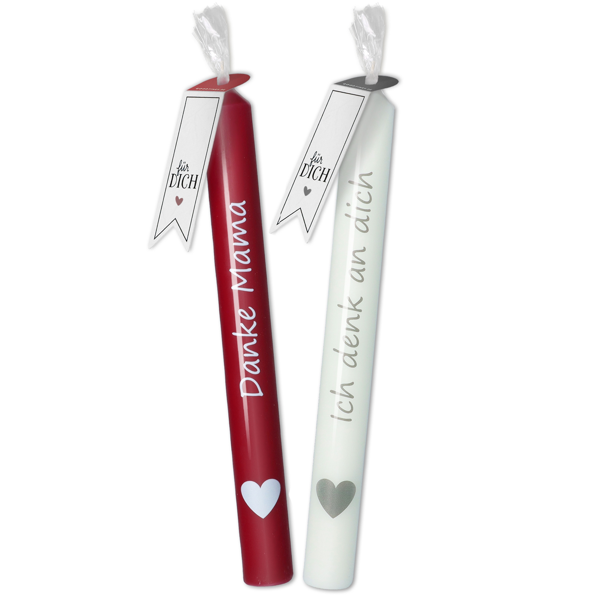 Stabkerzen-Set "Danke Mama" & "Ich denke an dich" Dynamit, Waffe