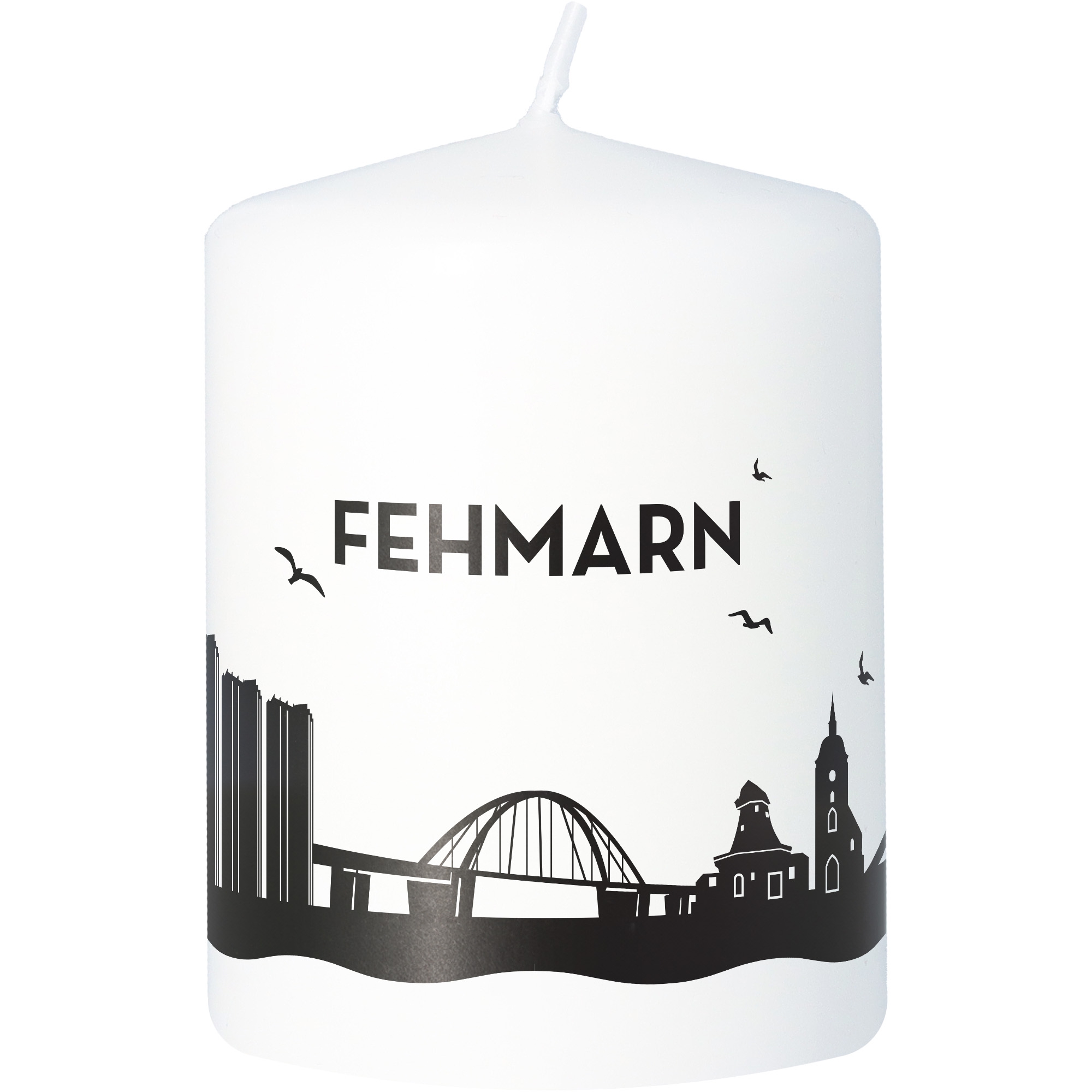 Stumpenkerze Skyline Fehmarn Stumpenkerze Skyline Fehmarn