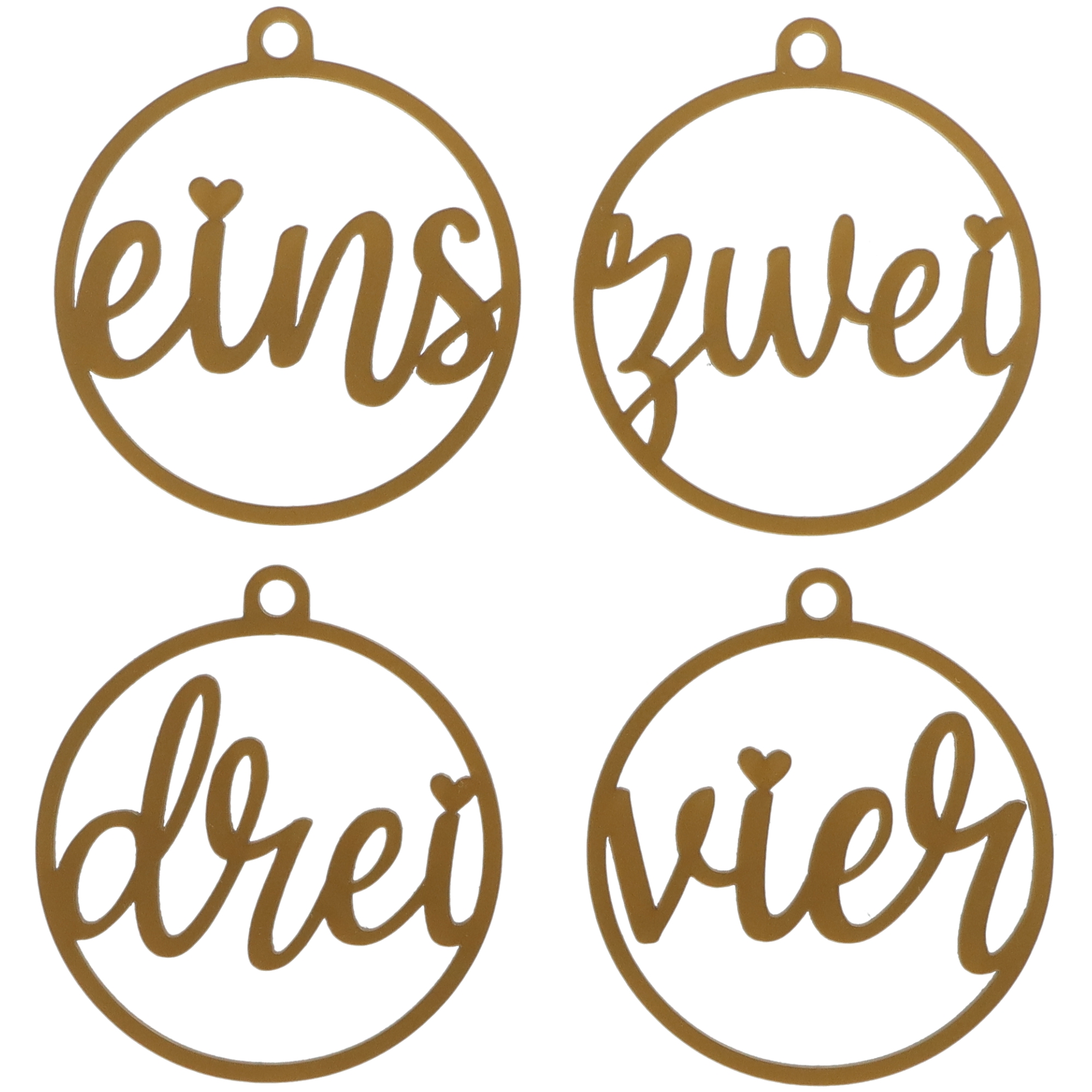 Adventskranz Anhänger Zahlen Rund 1-4 Gold Adventskranz Anhänger Zahlen Rund 1-4 Gold