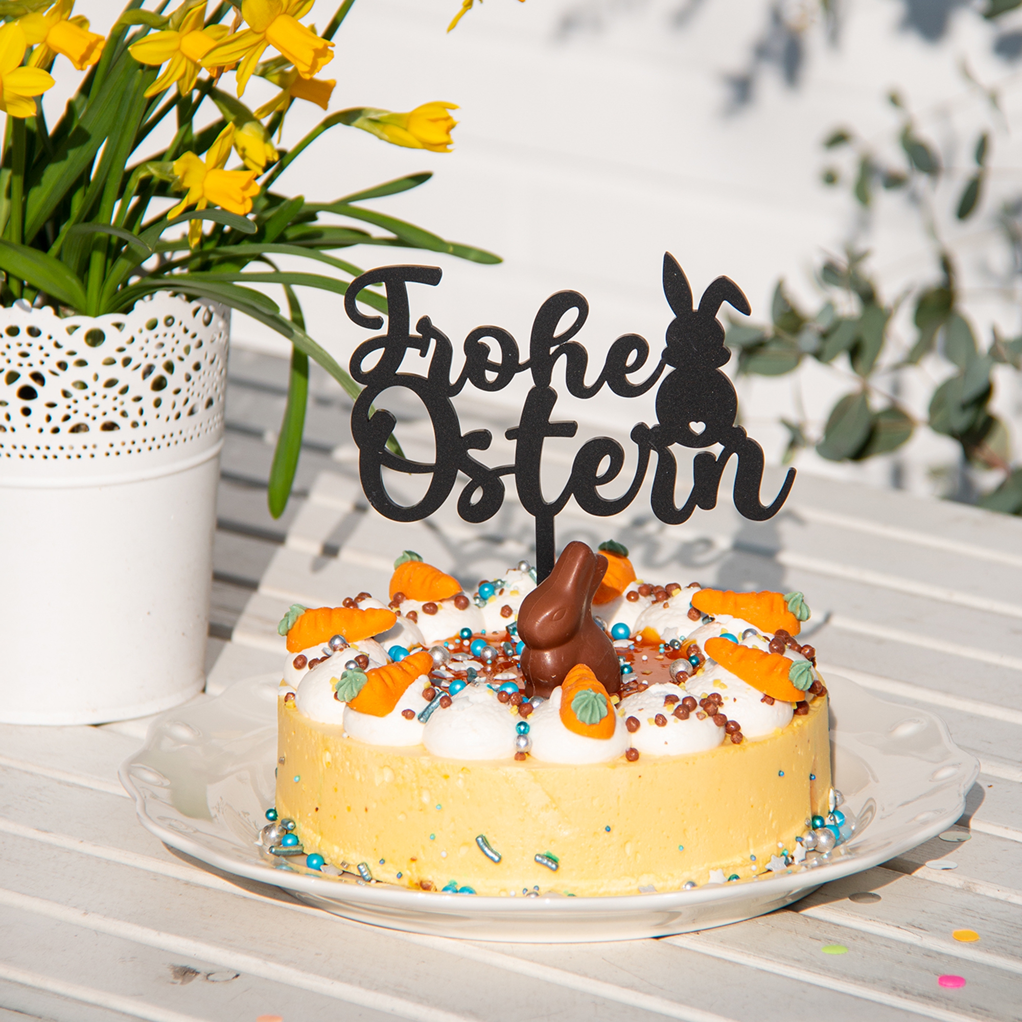 Cake Topper "Frohe Ostern" Acryl