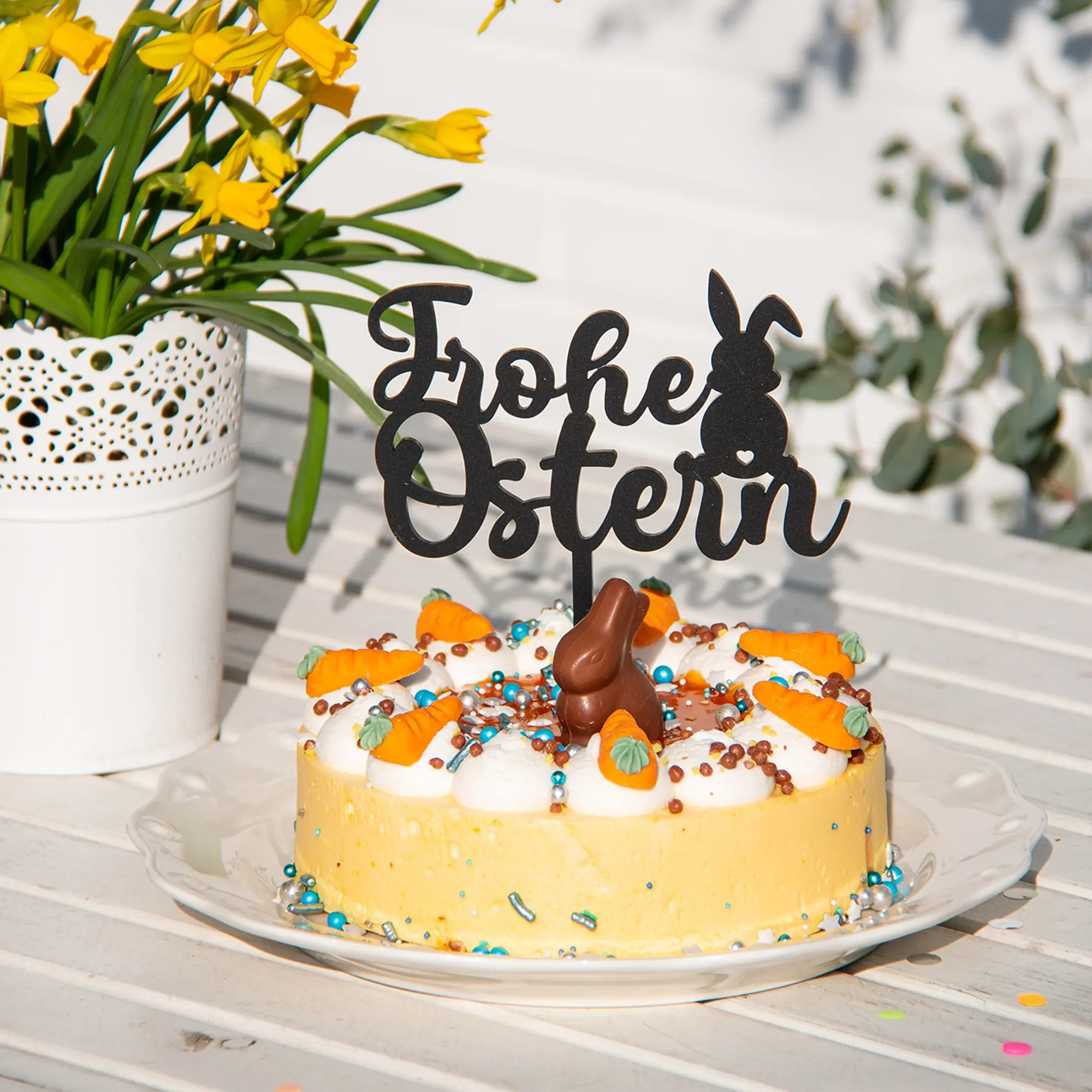 Cake Topper "Frohe Ostern" Acryl