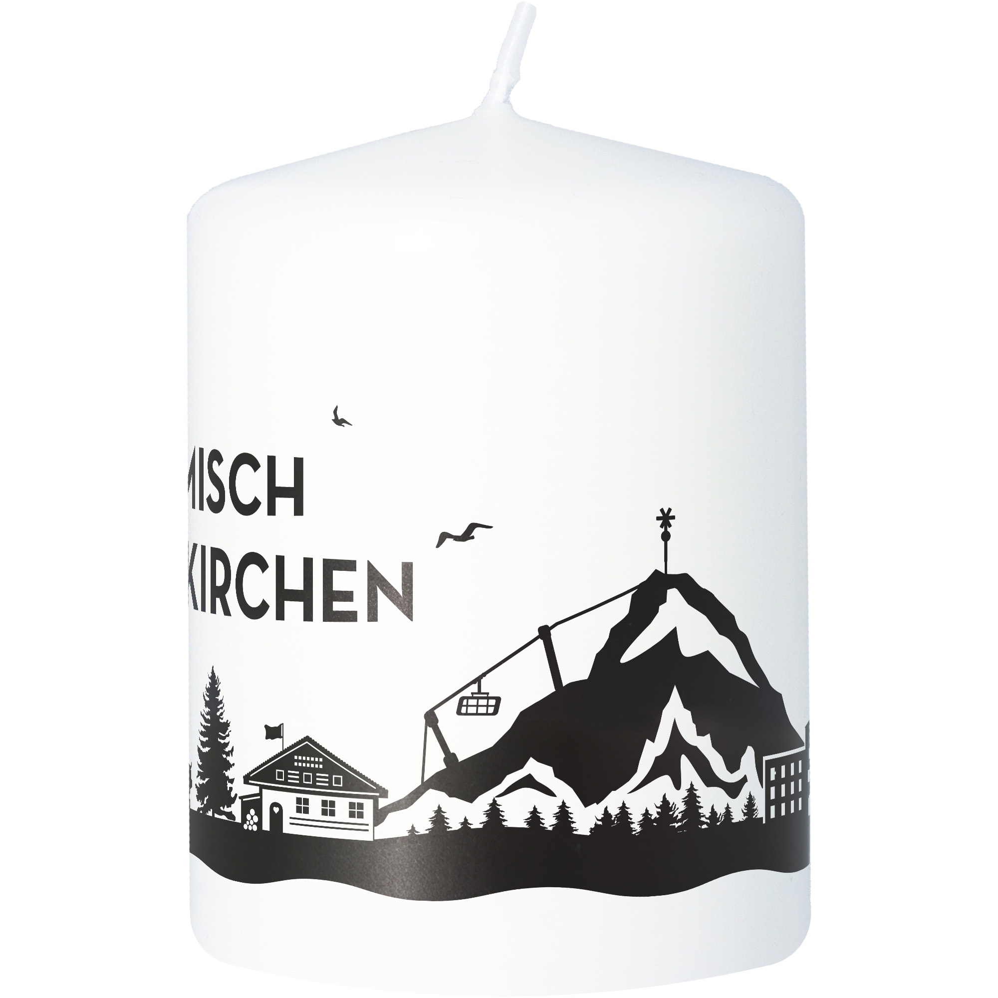 Stumpenkerze Skyline Garmisch-Partenkirchen Kerze, Tier, Vogel