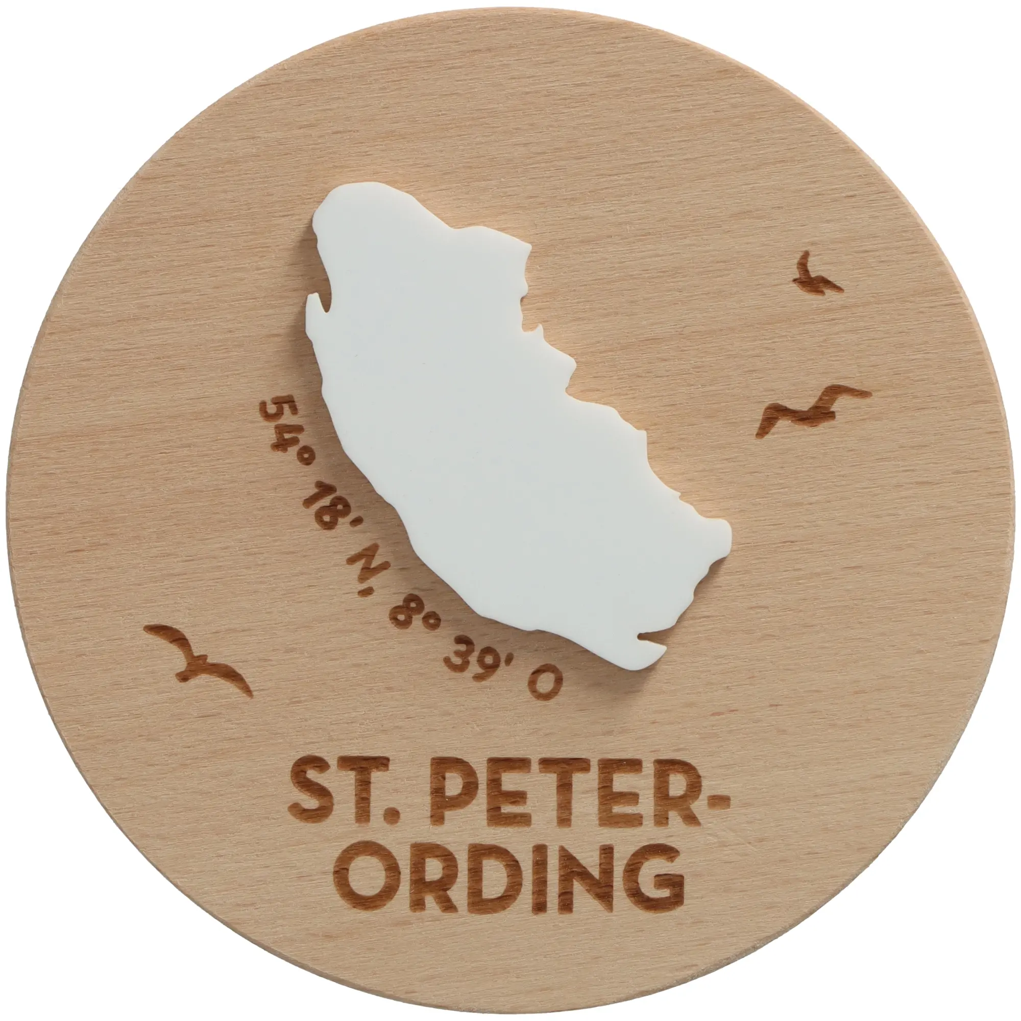 Geschenkglas Skyline "St. Peter-Ording Silhouette" Weiß