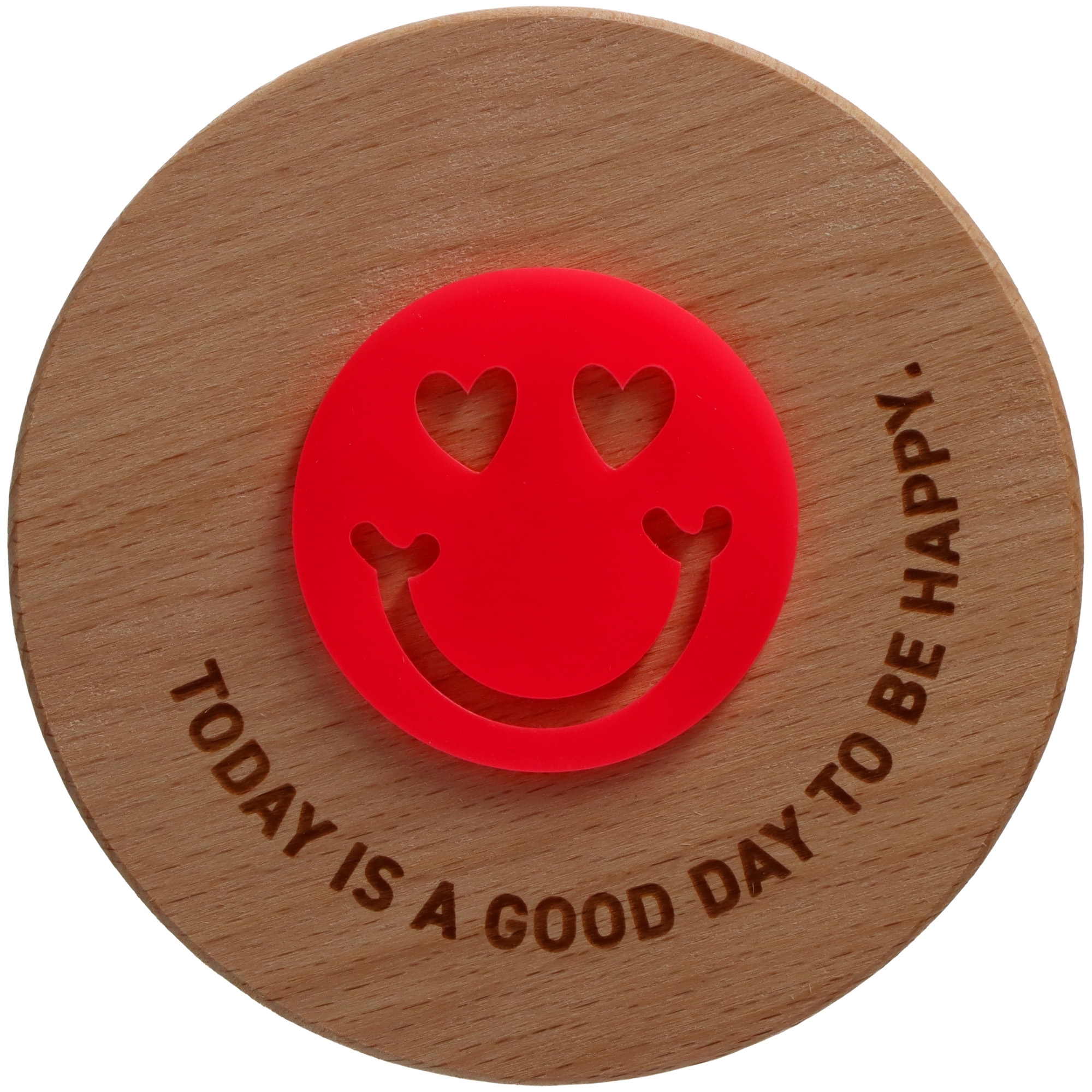 Geschenkglas "GOOD DAY" Neonpink Logo, Abzeichen, Symbol