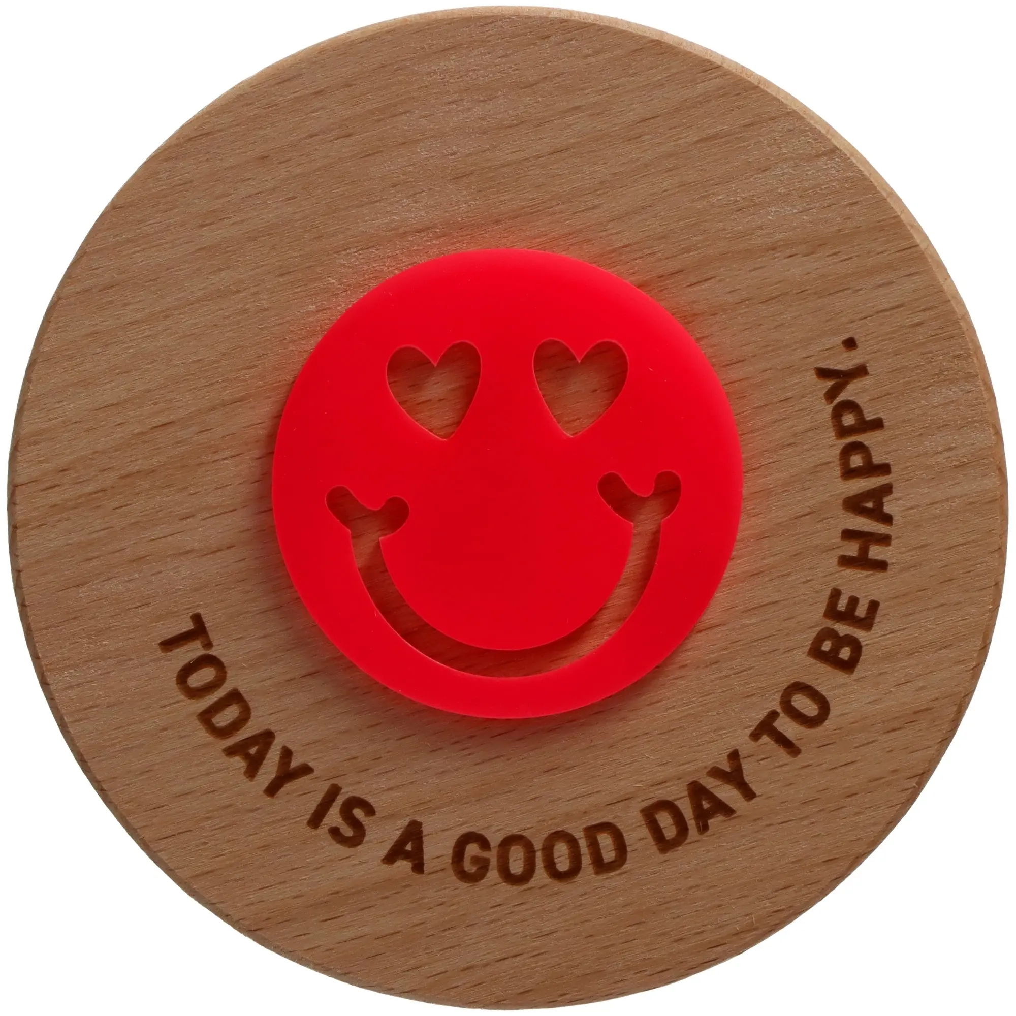 Geschenkglas "GOOD DAY" Neonpink Logo, Abzeichen, Symbol
