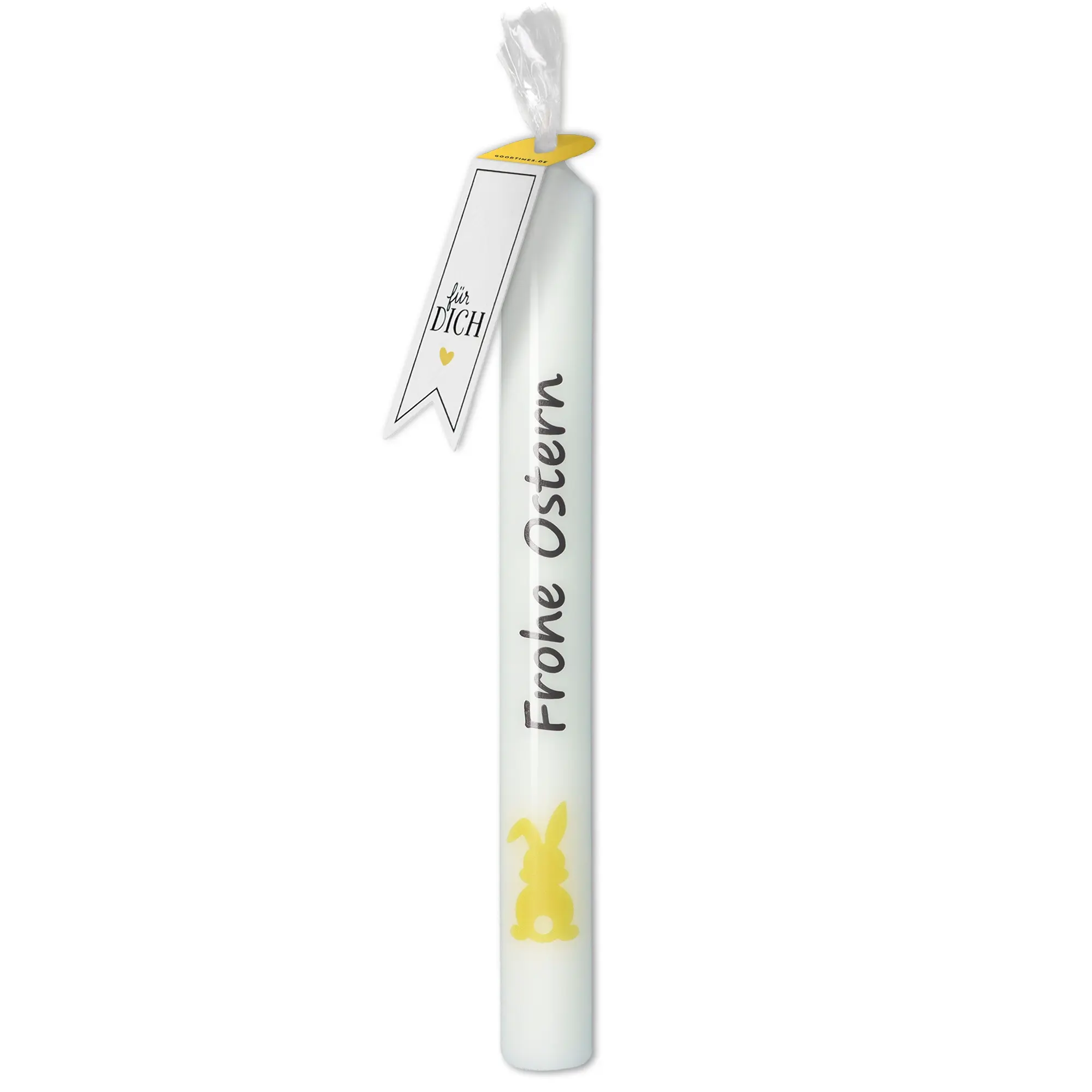 Stabkerze "Frohe Ostern" Gelb
