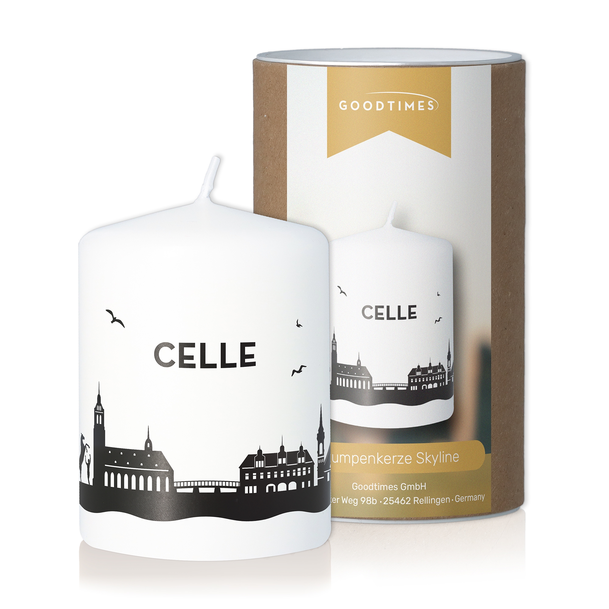 Stumpenkerze Skyline Celle