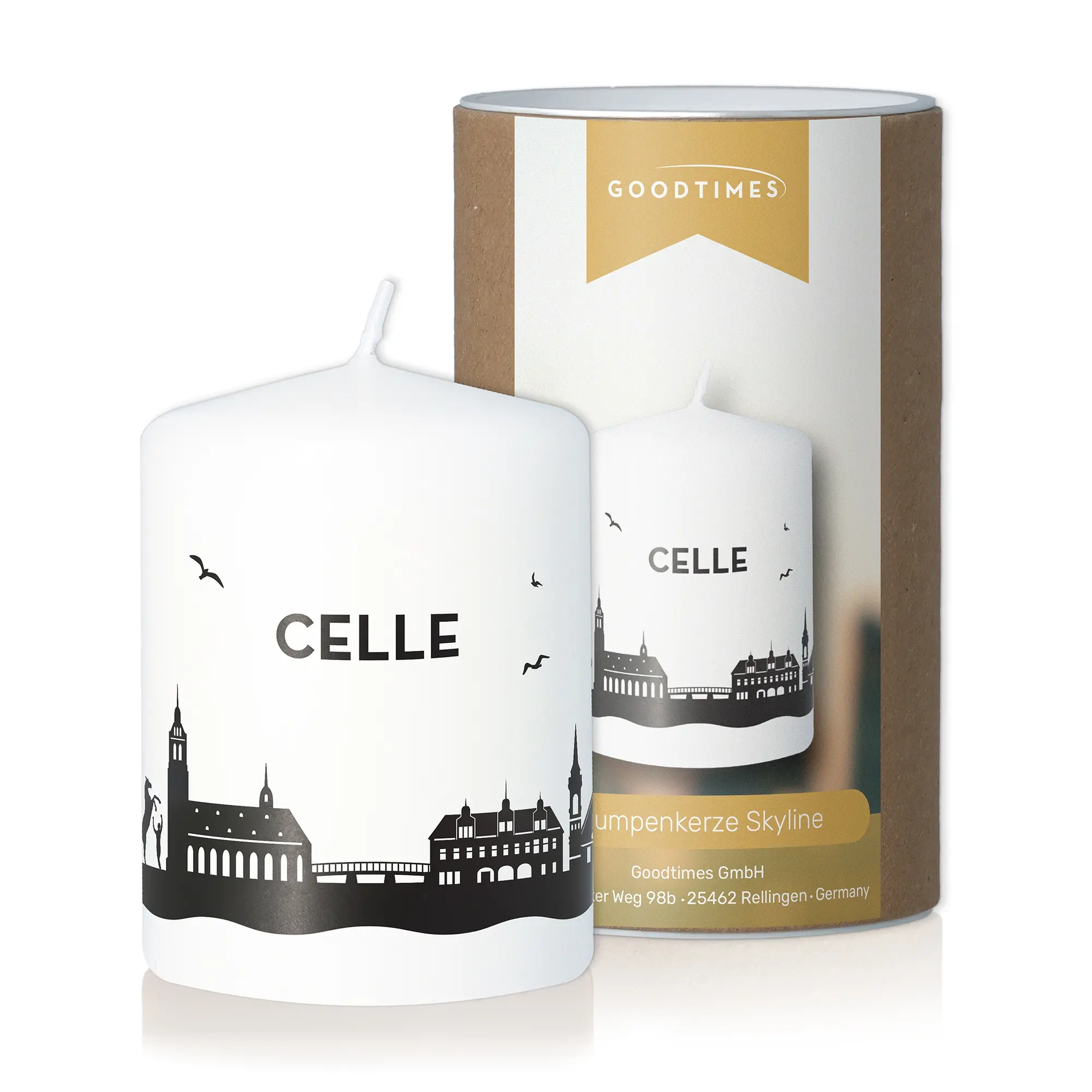 Stumpenkerze Skyline Celle