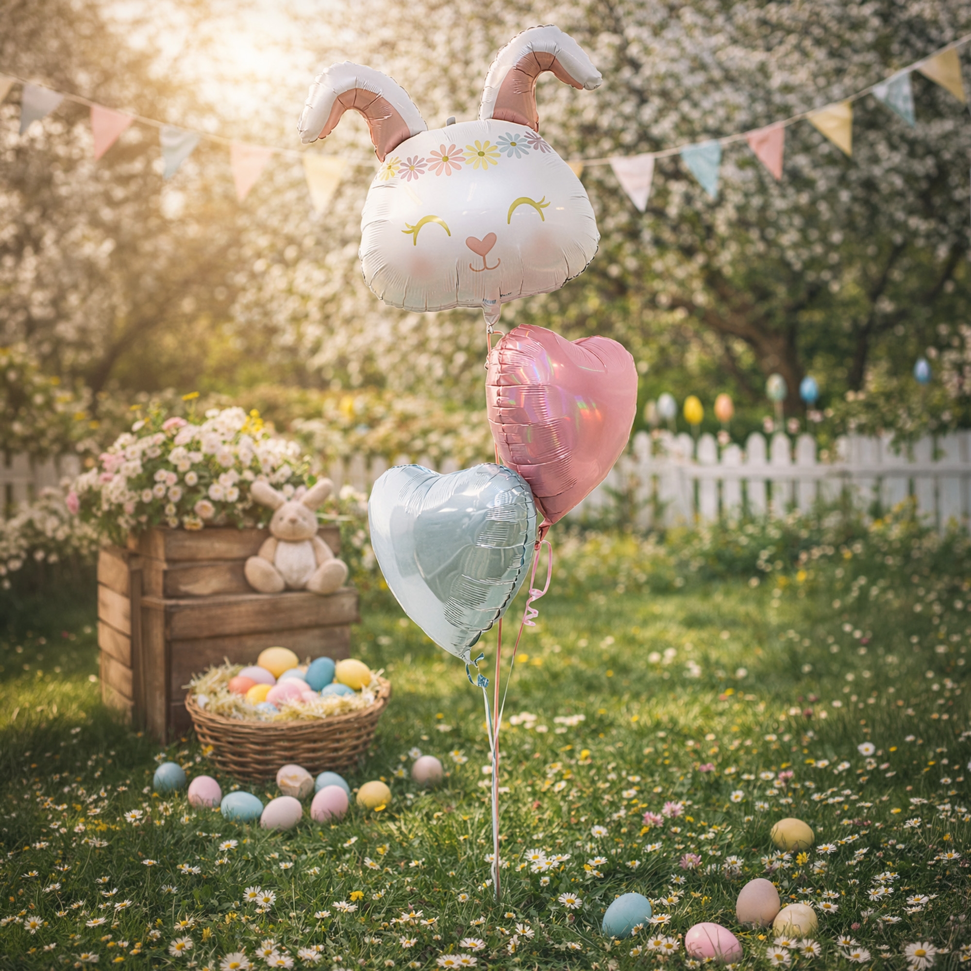 balloons, ostern, garten, frühjahr, dekoration