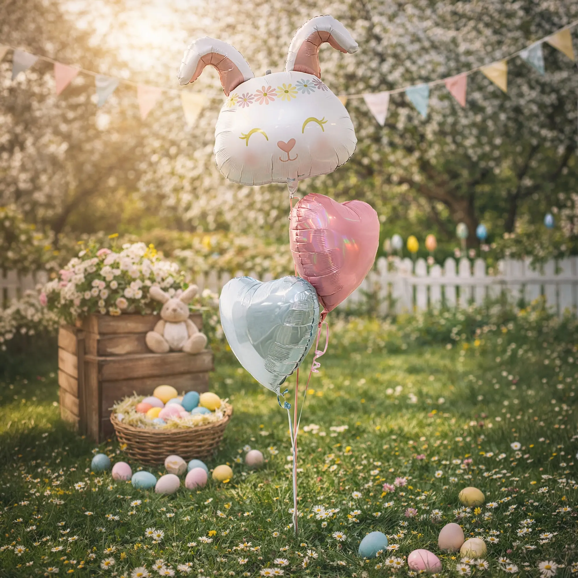 balloons, ostern, garten, frühjahr, dekoration