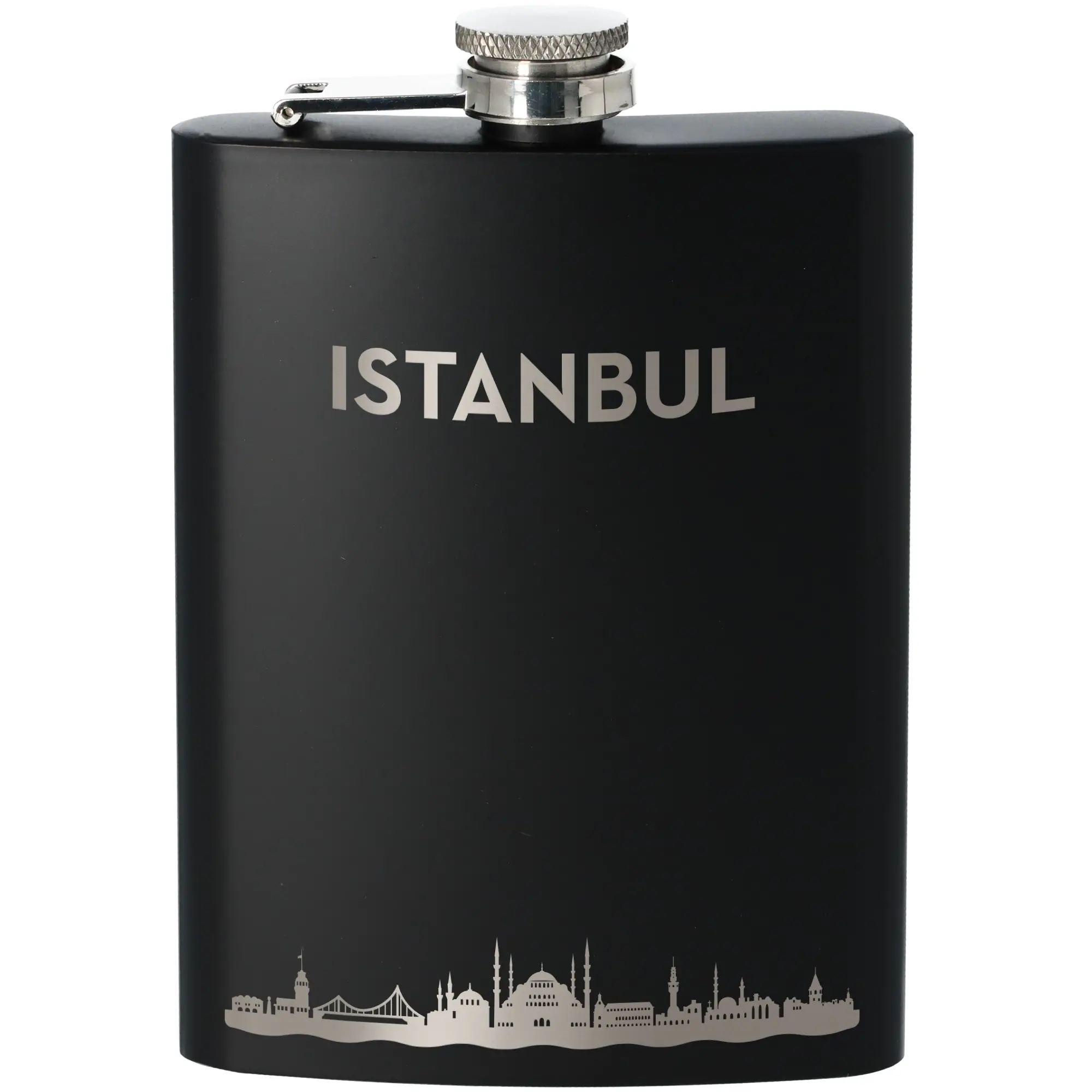 flasche, hipflasche, schwarz, metall, Istanbul Skyline