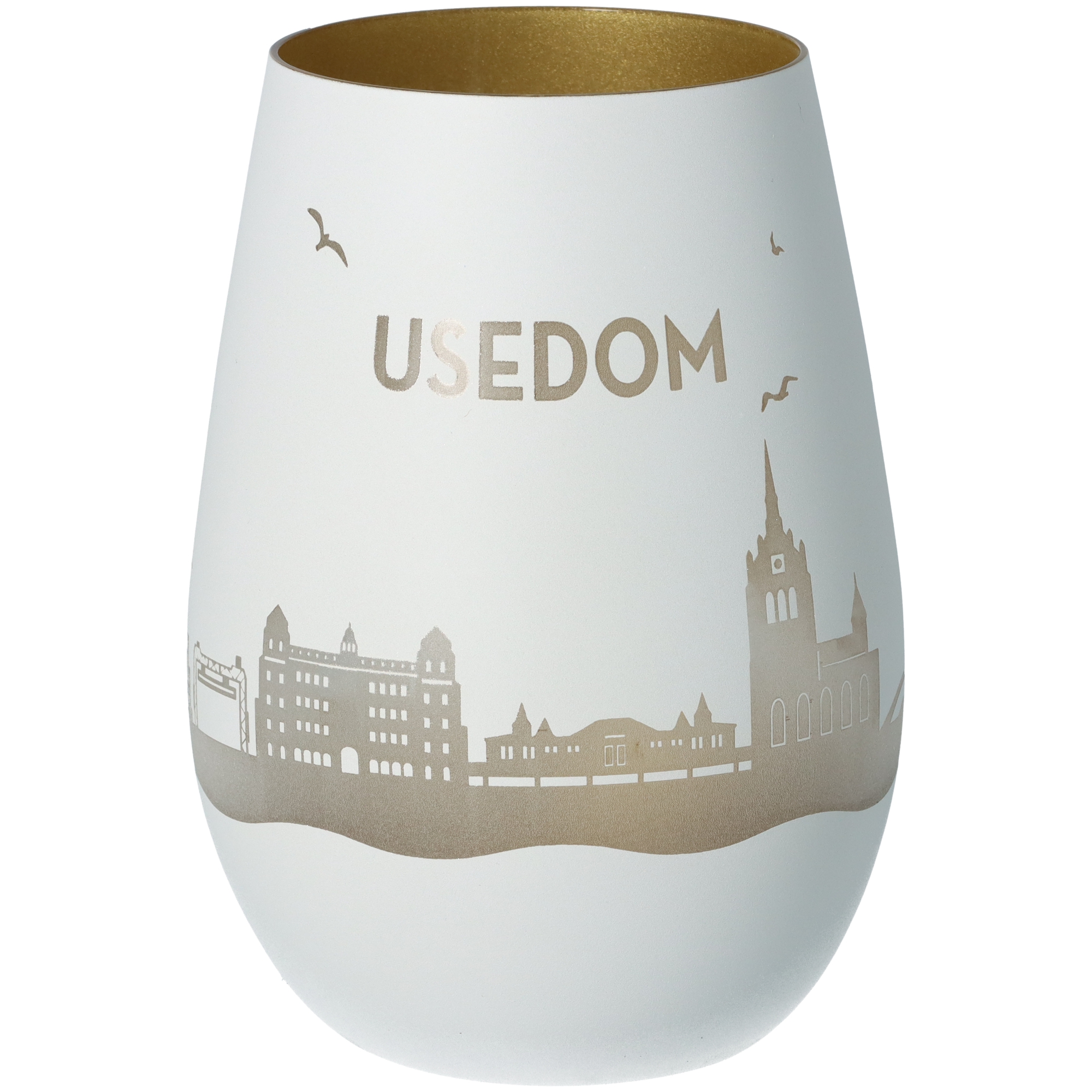 Windlicht Skyline Usedom Töpferei, Krug, Porzellan, Glas, Vase