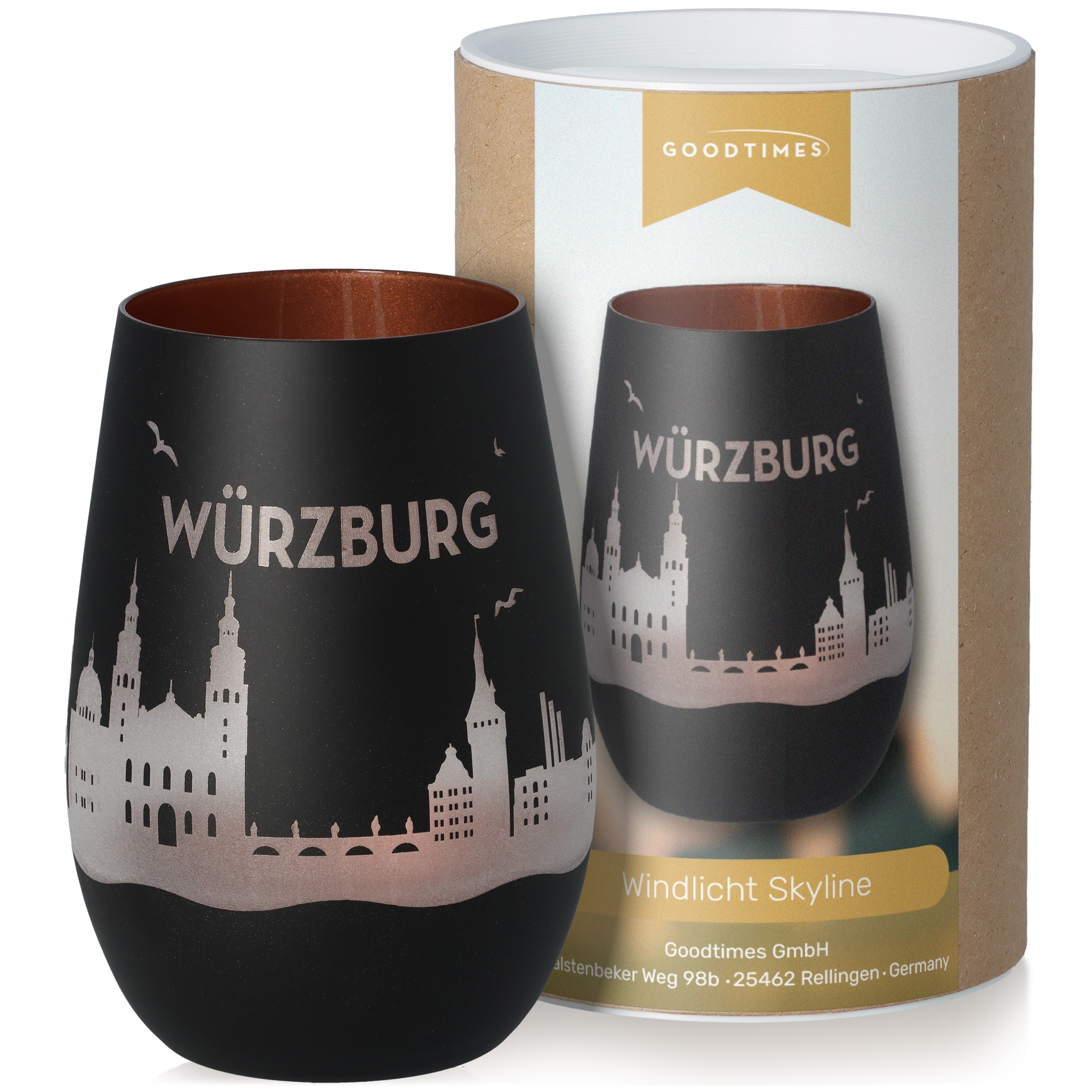 Windlicht Skyline Würzburg Töpferei, Krug