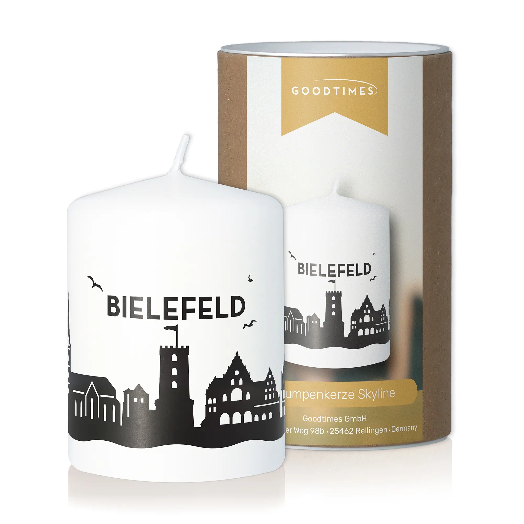 Votivkerze, Stadtansicht, Bielefeld, weiß, Kerze