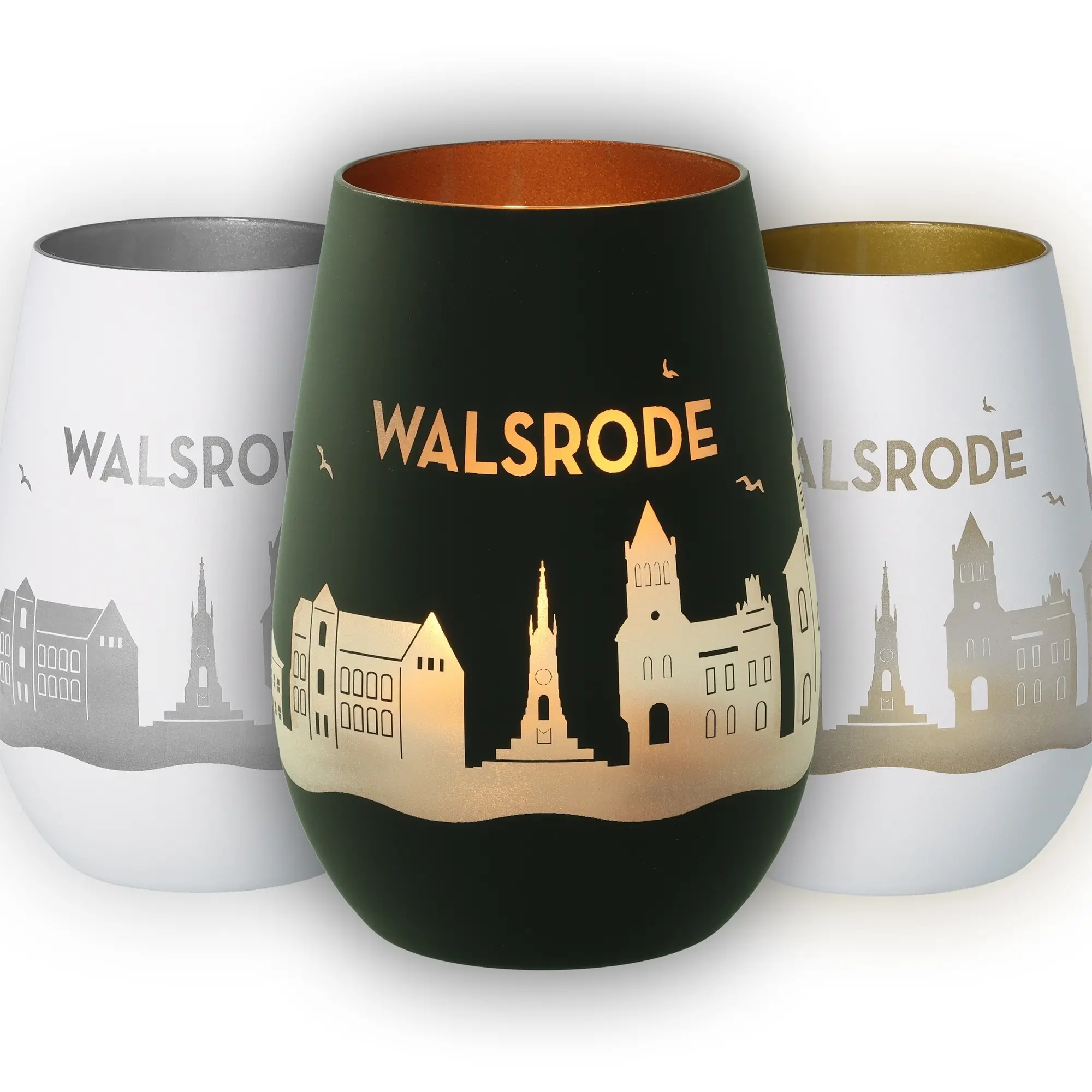 Vase, Kegelform, Metallisch, Dunkelgrün, Walsrode