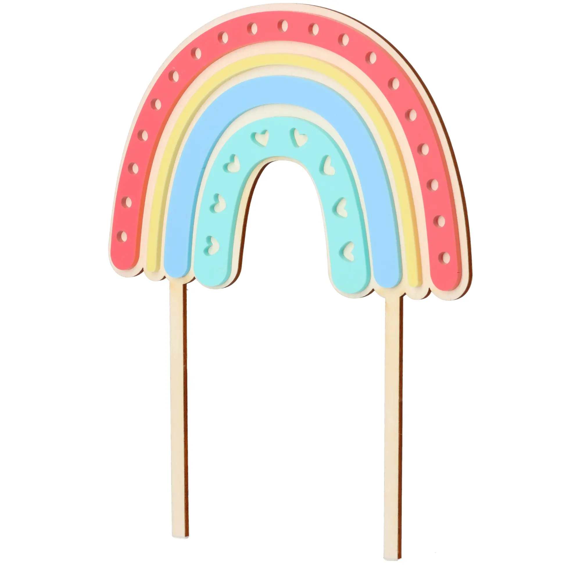 Cake Topper Regenbogen mit Herzen