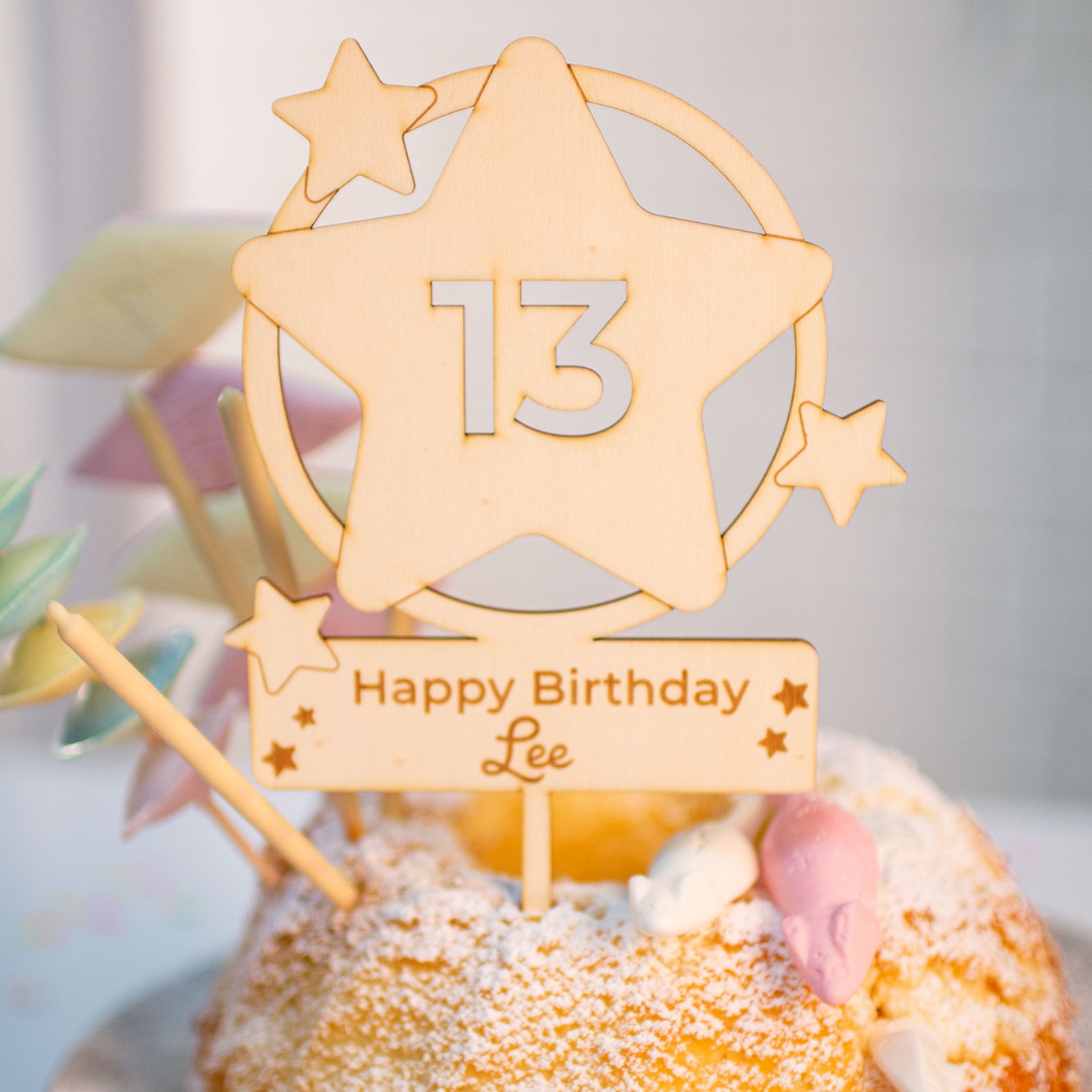 Cake Topper "Happy Birthday" Stern