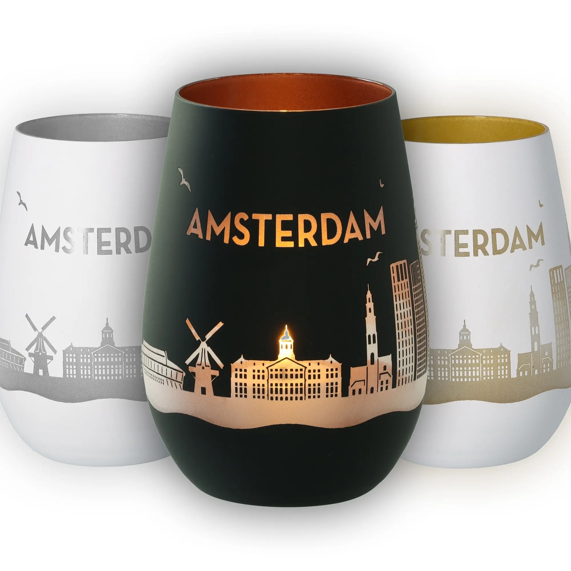 Amsterdam, Glas, Becher, Schwarz, Stadtmotiv