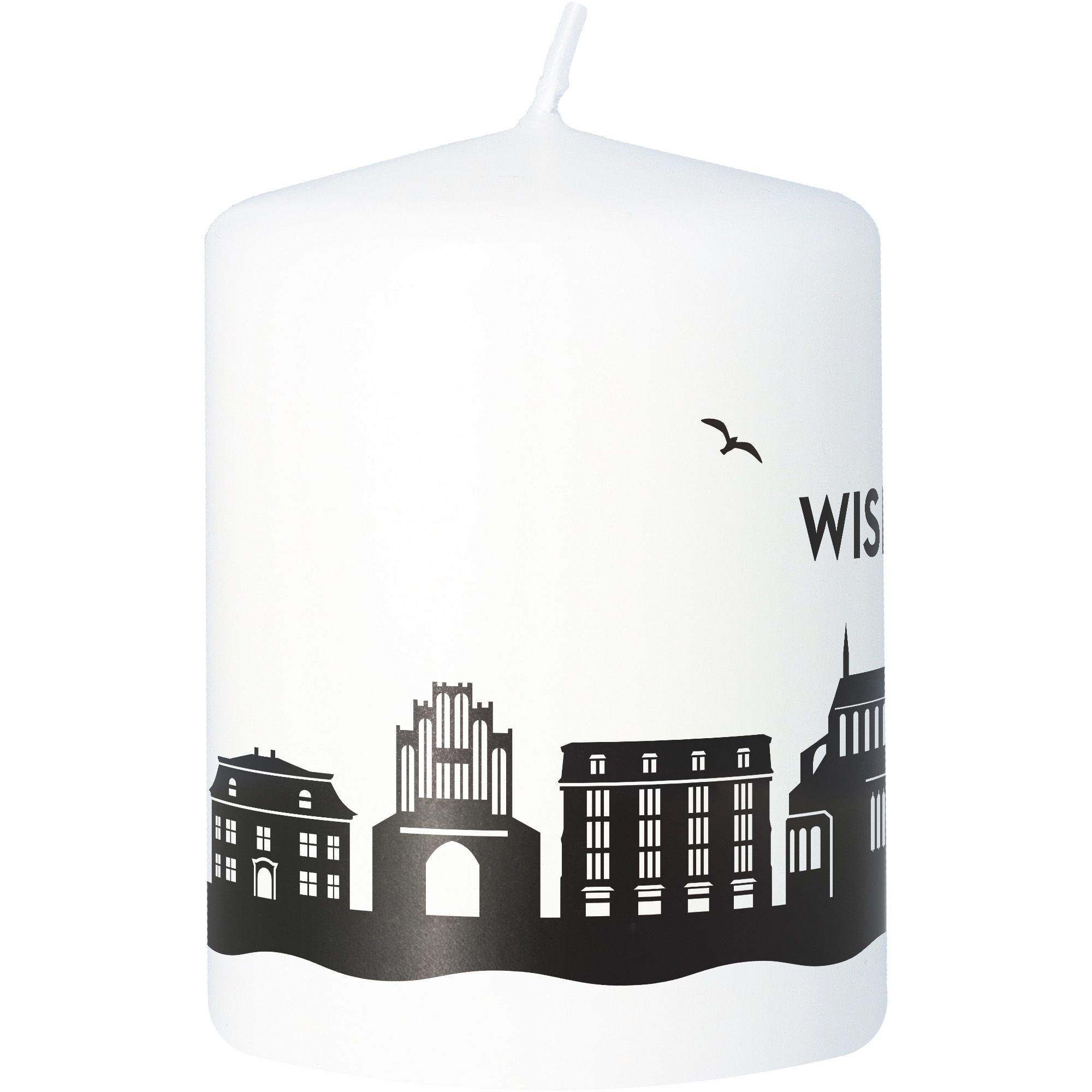 Stumpenkerze Skyline Wismar Stumpenkerze Skyline Wismar
