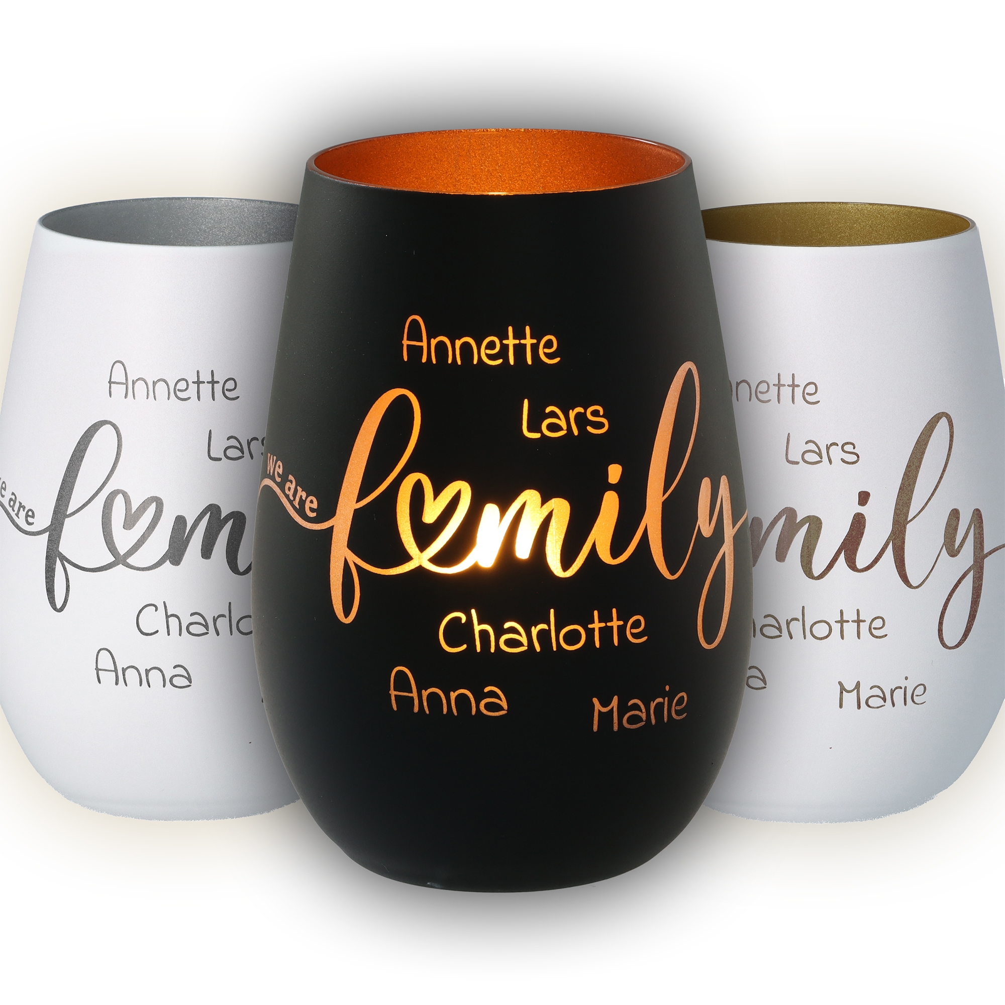 Windlicht "We Are Family" Krug, Töpferei