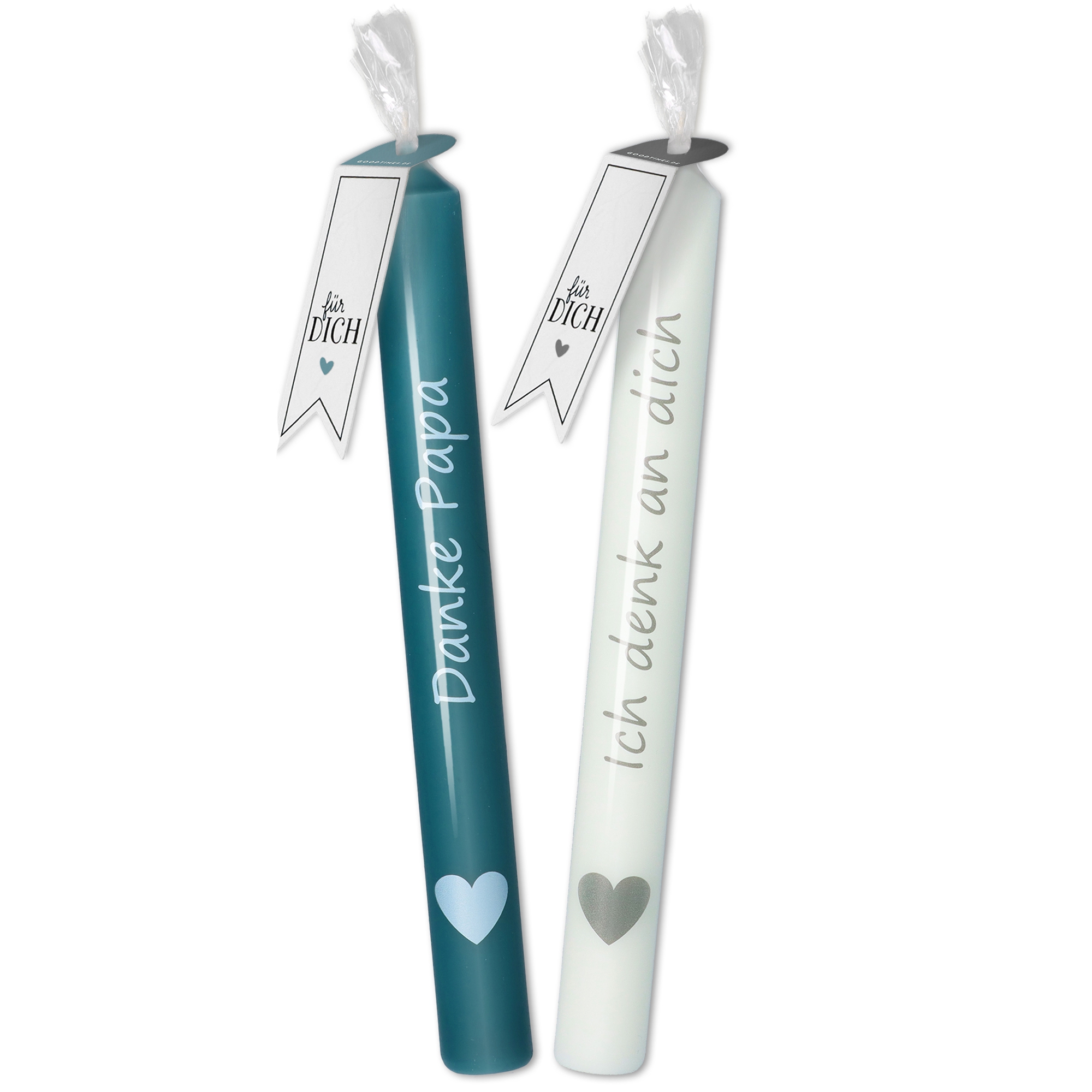 Stabkerzen-Set "Danke Papa" & "Du bist der Beste"