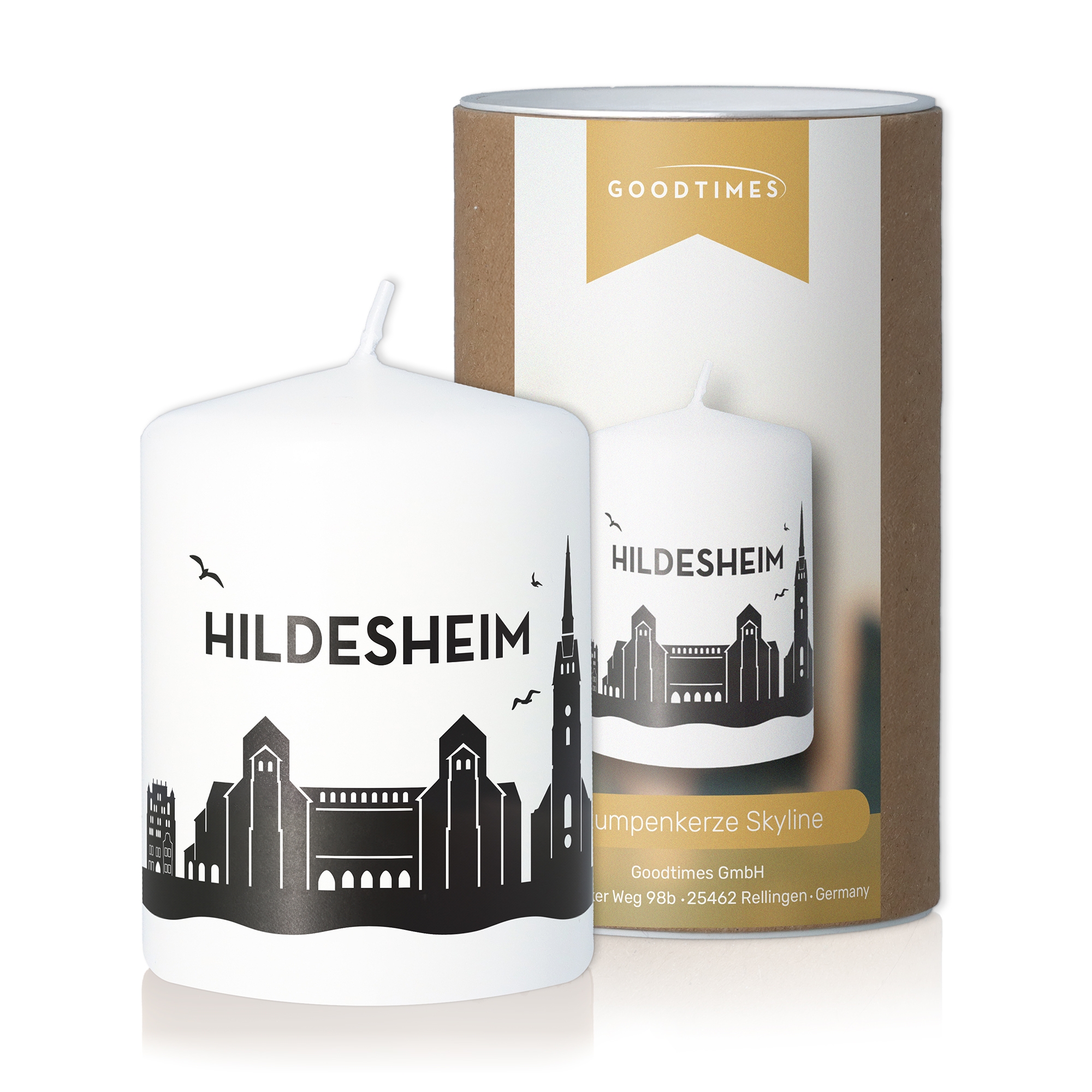 Stumpenkerze Skyline Hildesheim