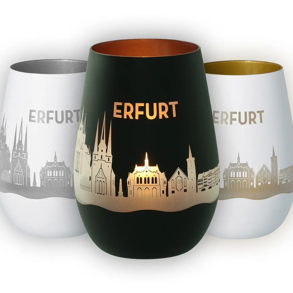 Kunststoffbecher, Tumbler, Erfurt, Stadtansicht, Metallic-Print