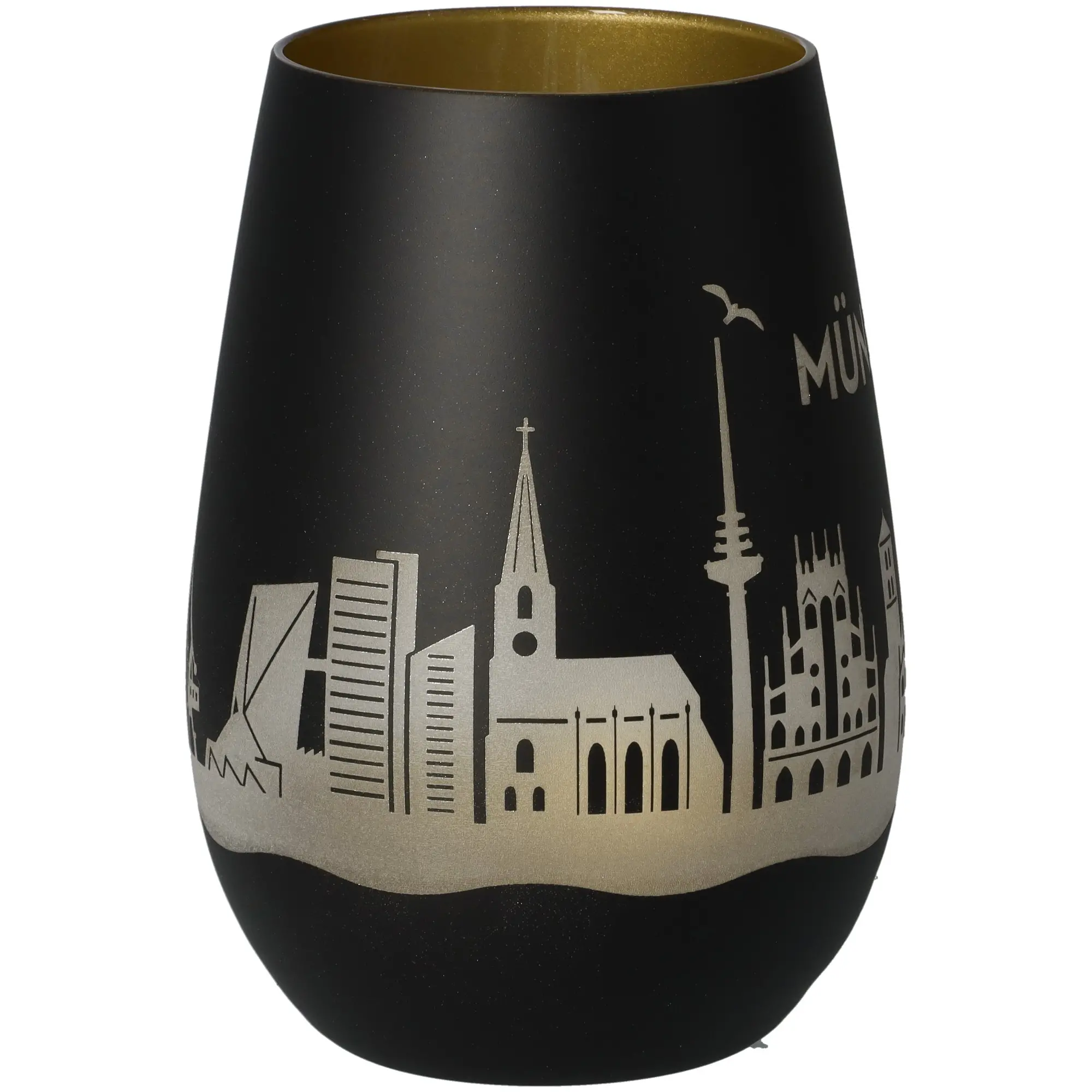 Vase, Schwarz, Stadtansicht, Silber, Mund
