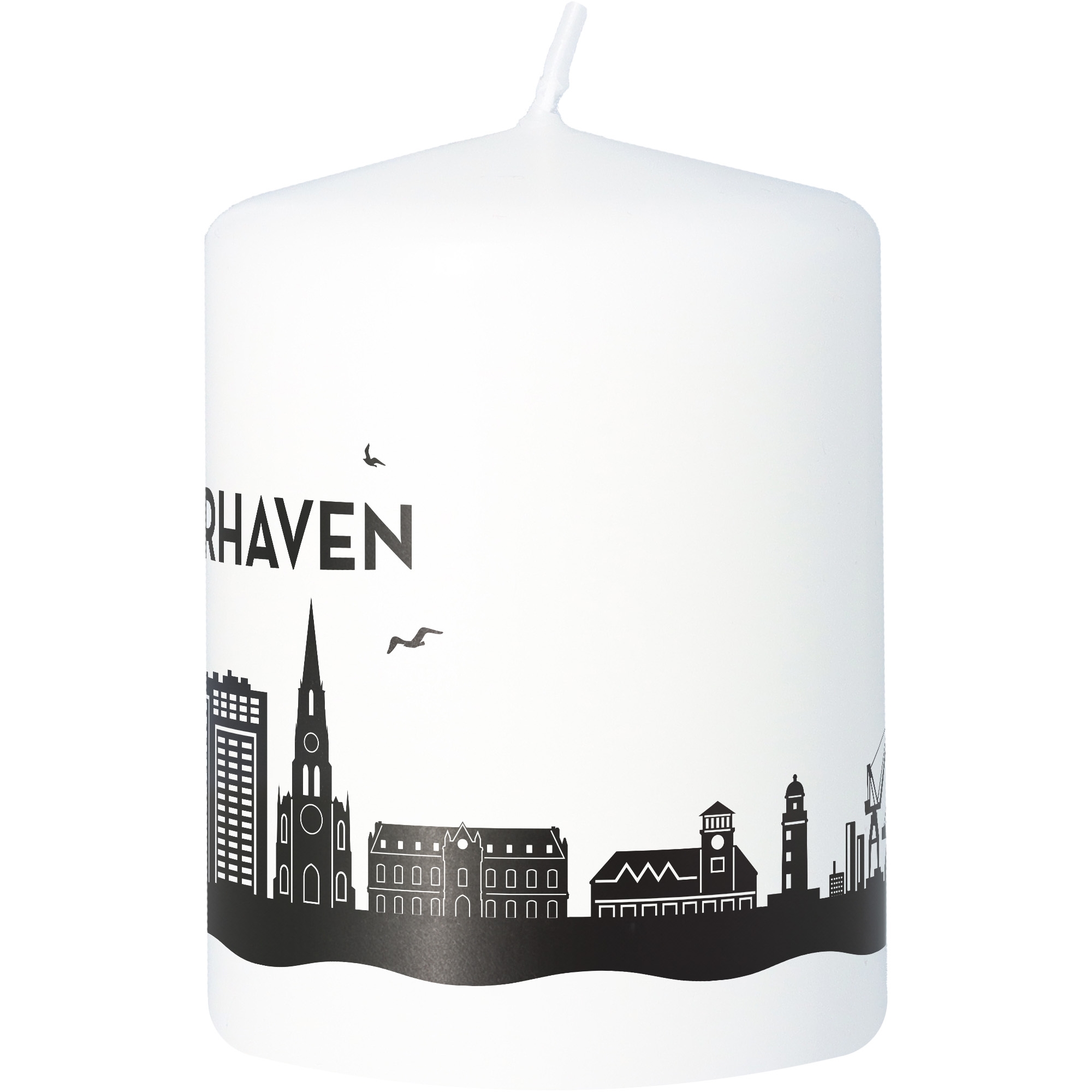 Stumpenkerze Skyline Bremerhaven Stumpenkerze Skyline Bremerhaven