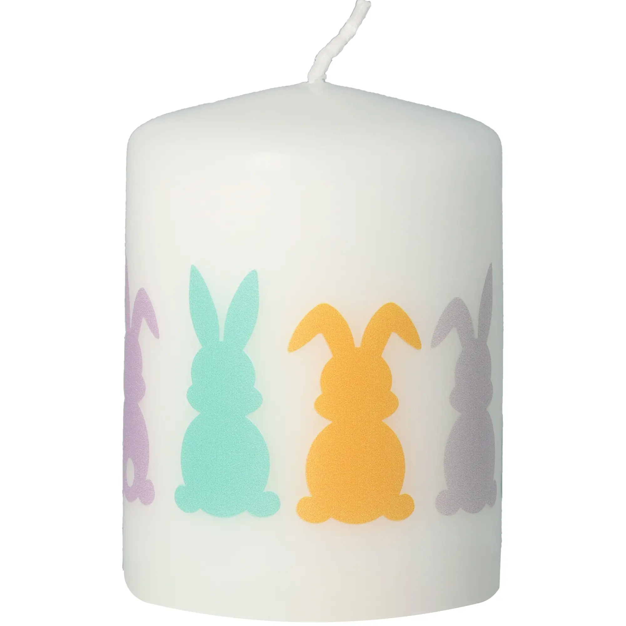Stumpenkerze Bunt "Osterhasen"
