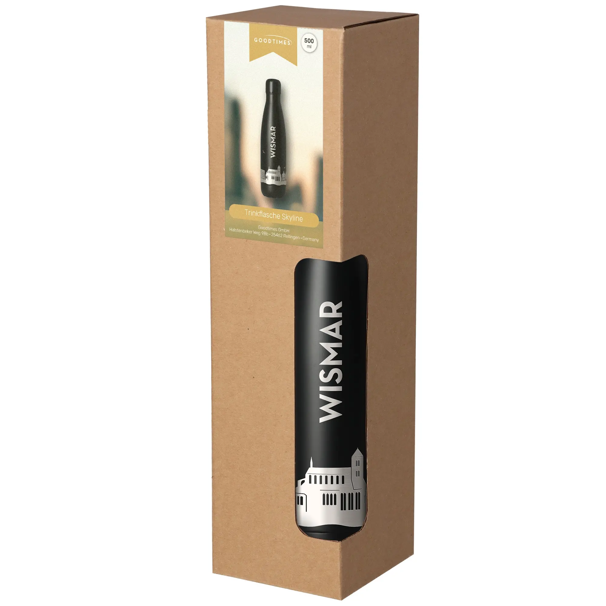 Trinkflasche Skyline Wismar Flasche, Kosmetik