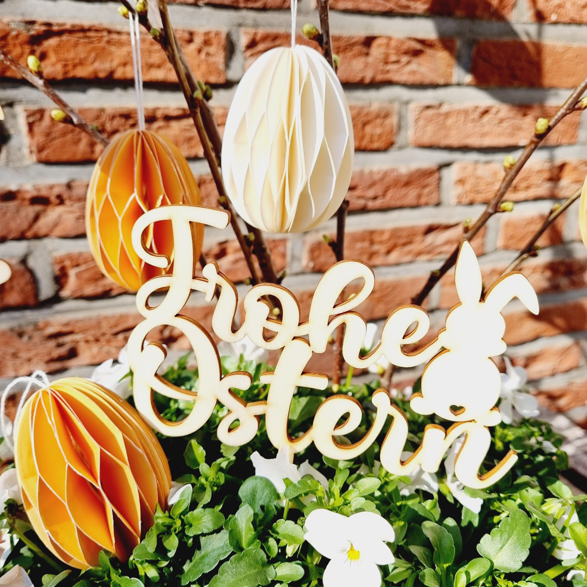 Cake Topper "Frohe Ostern" Holz