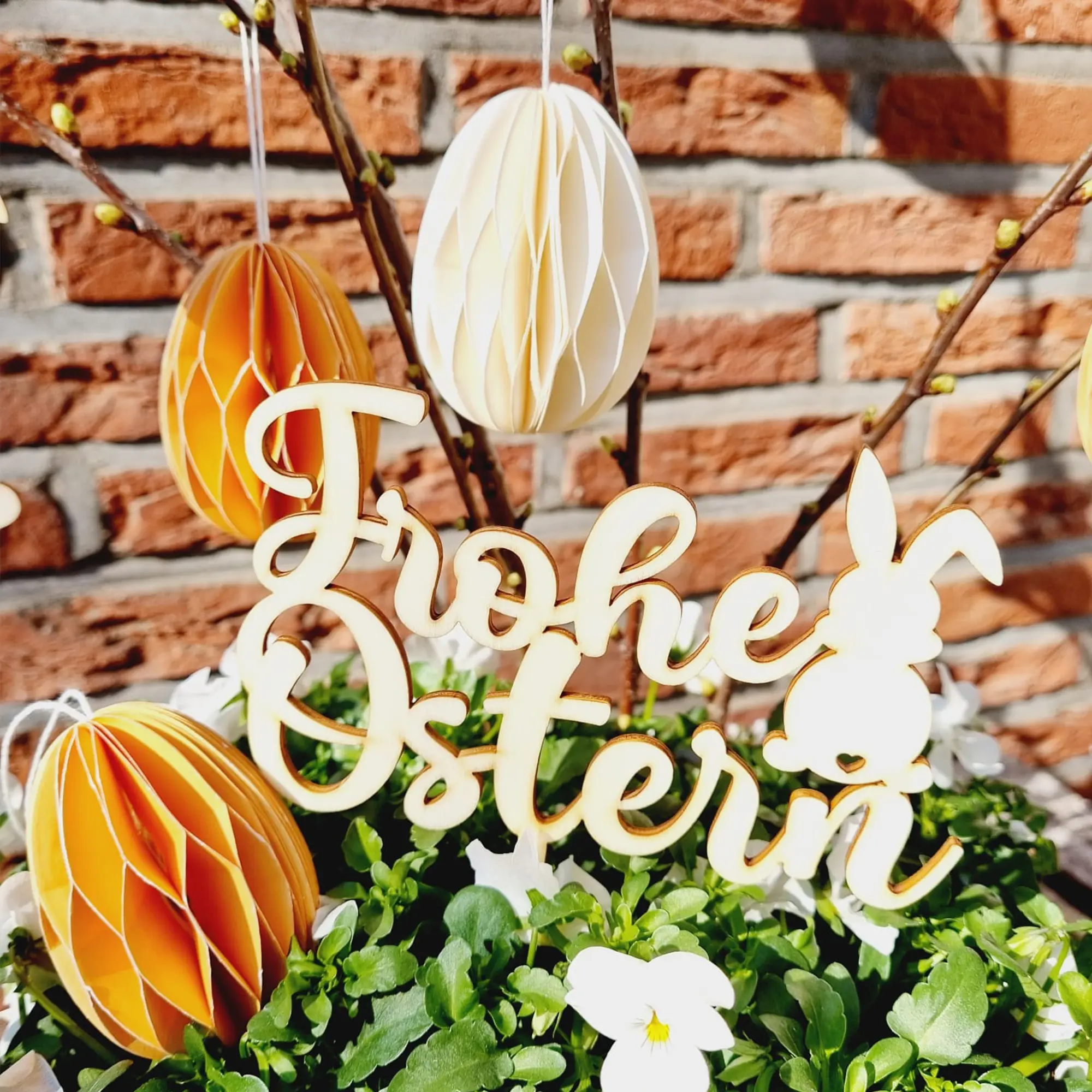 Cake Topper "Frohe Ostern" Holz