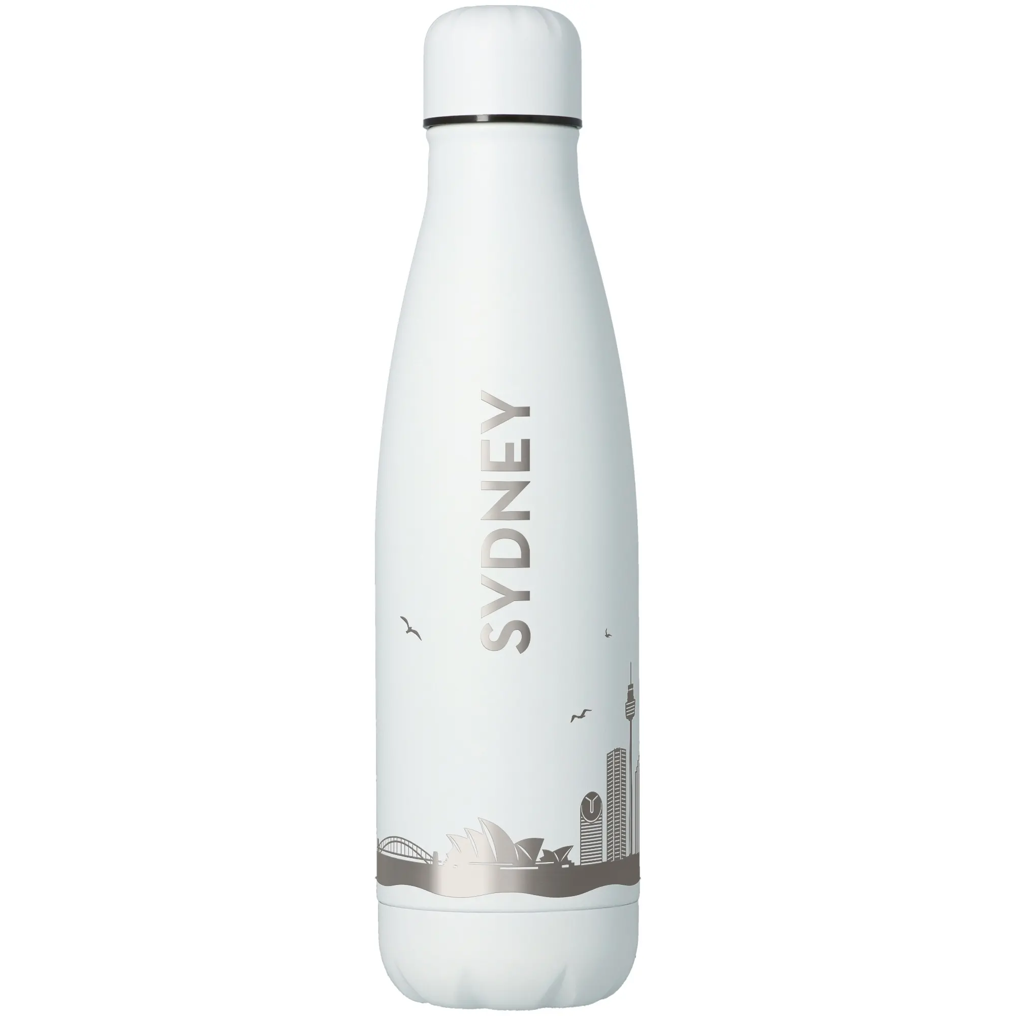 Wasserflasche, Edelstahl, Weiß, Sydney, Reiseflasche