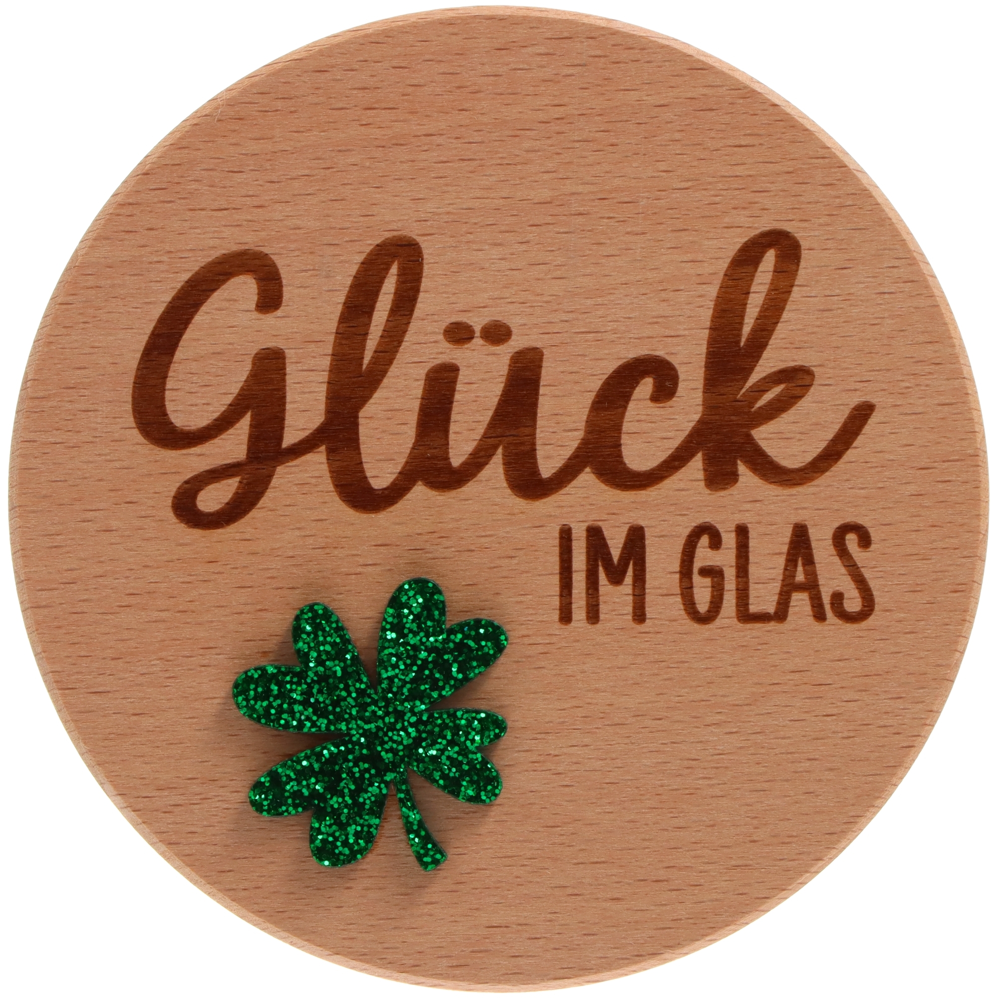 Geschenkglas "Glück im Glas" Glitzergrün Zubehor