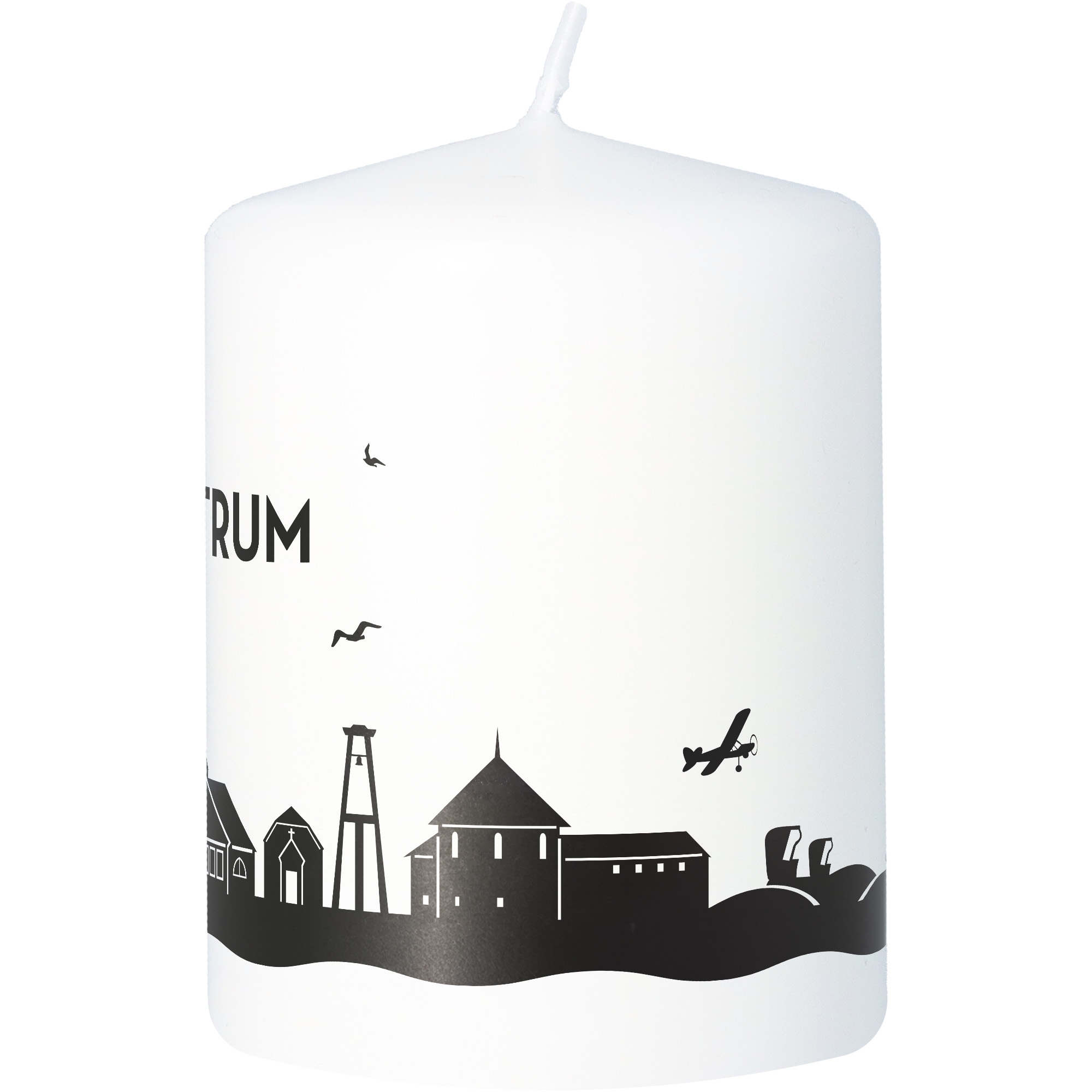 Stumpenkerze Skyline Baltrum Kerze