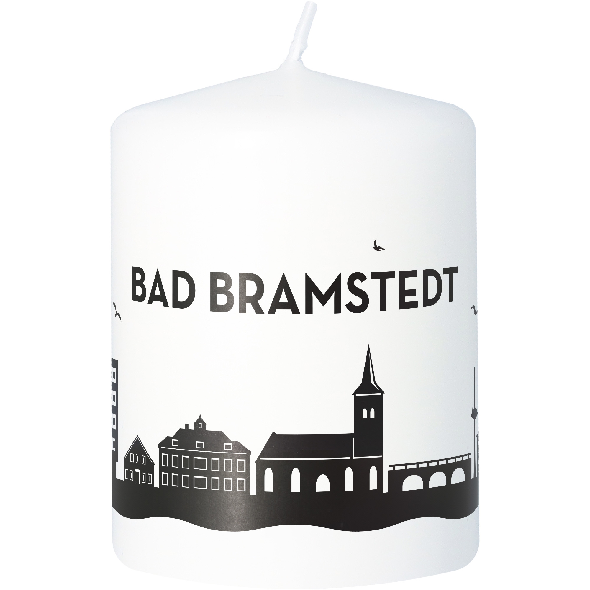 Stumpenkerze Skyline Bad Bramstedt Kerze, Tier, Vogel