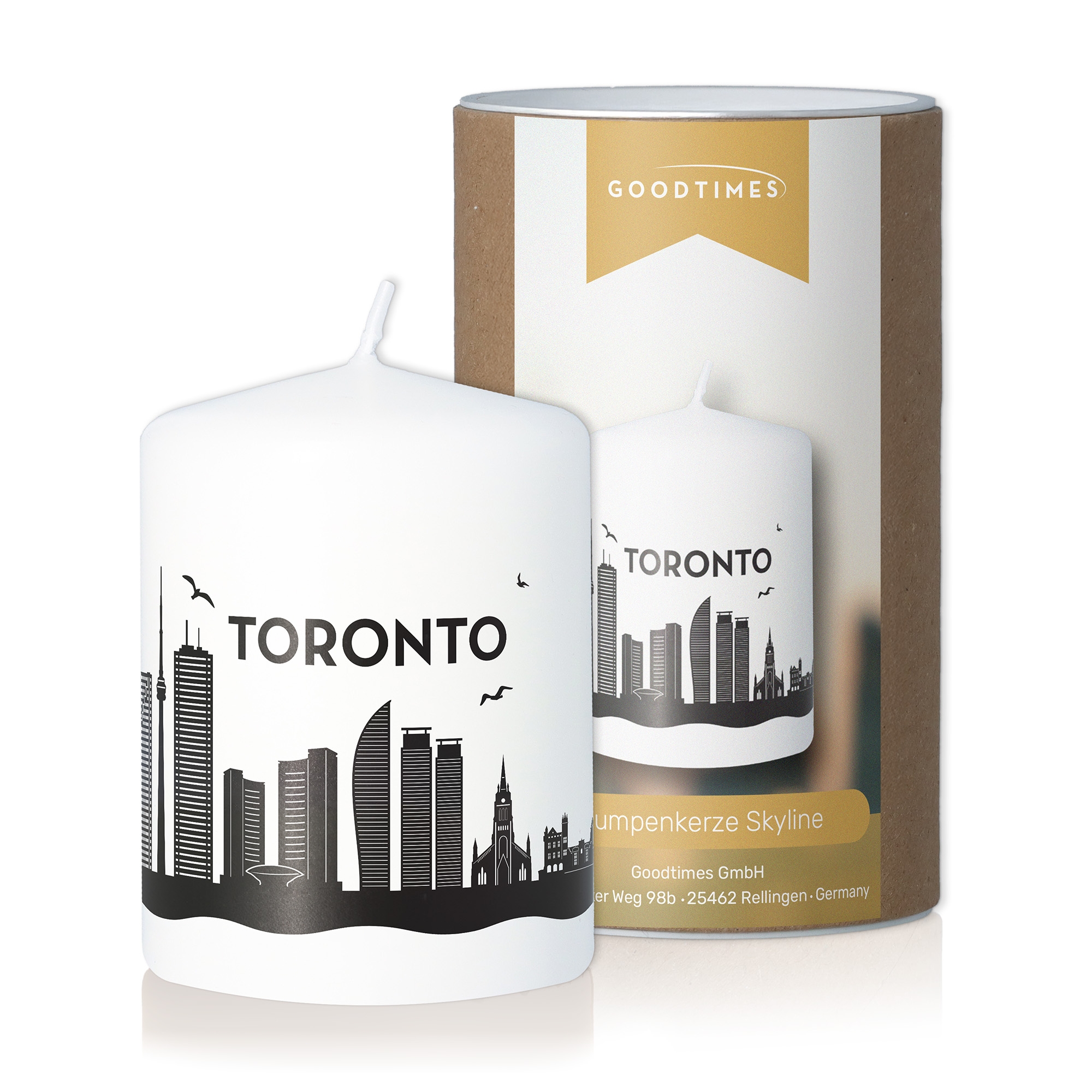 Toronto, Kanzenkerze, Städte-Silhouette, Weiß, Duftkerze