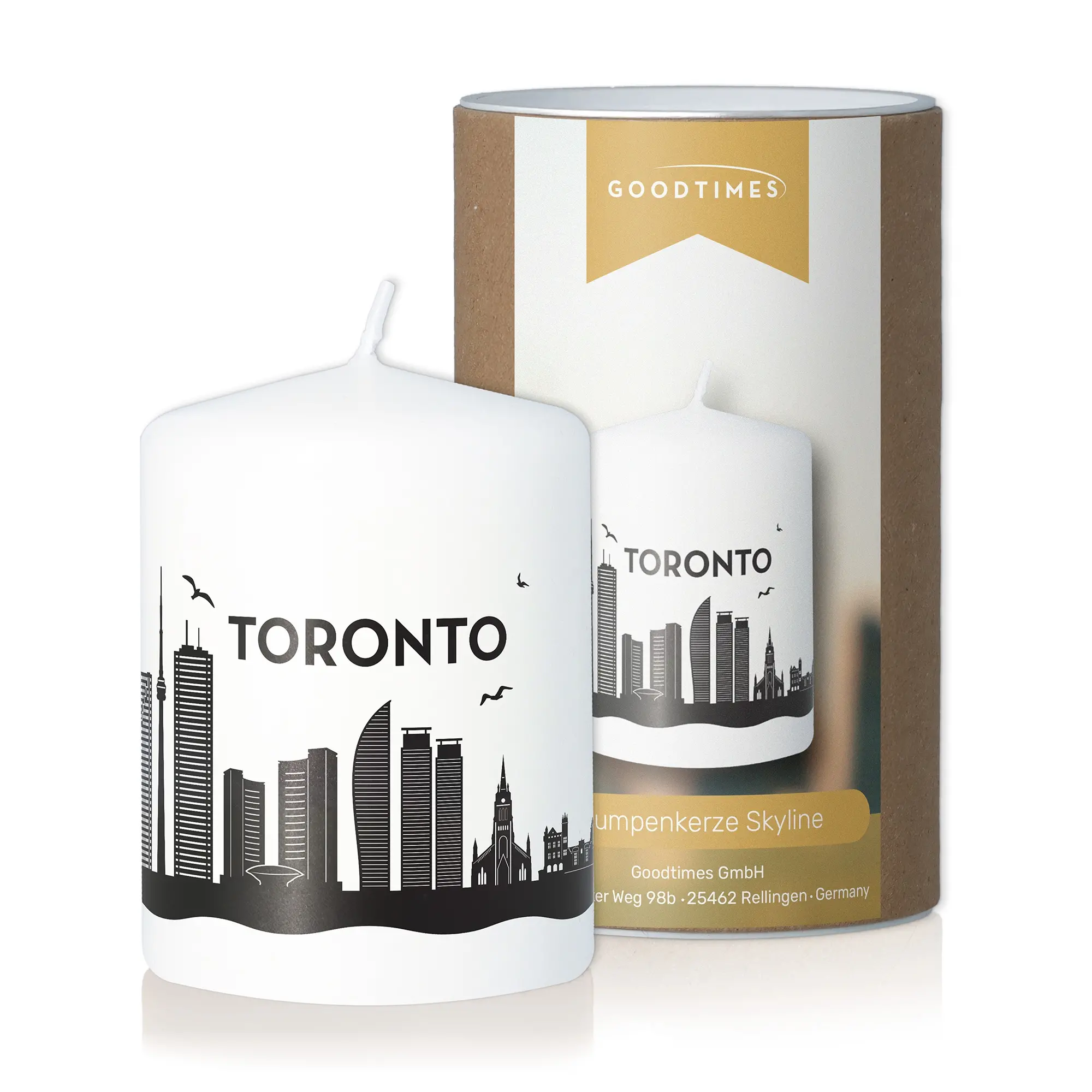 Toronto, Kanzenkerze, Städte-Silhouette, Weiß, Duftkerze