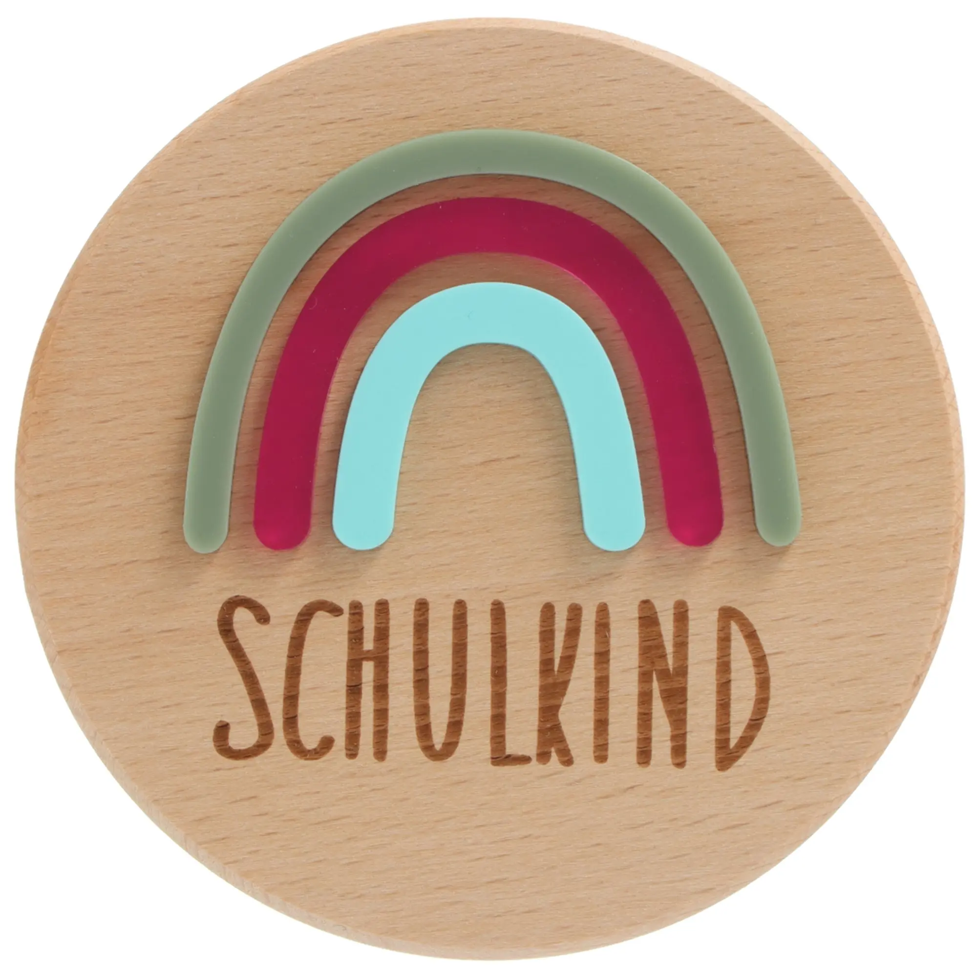 Holzspielzeug, Kinderdeko, Regenbogen, Ringe, Schmuckschriftzug