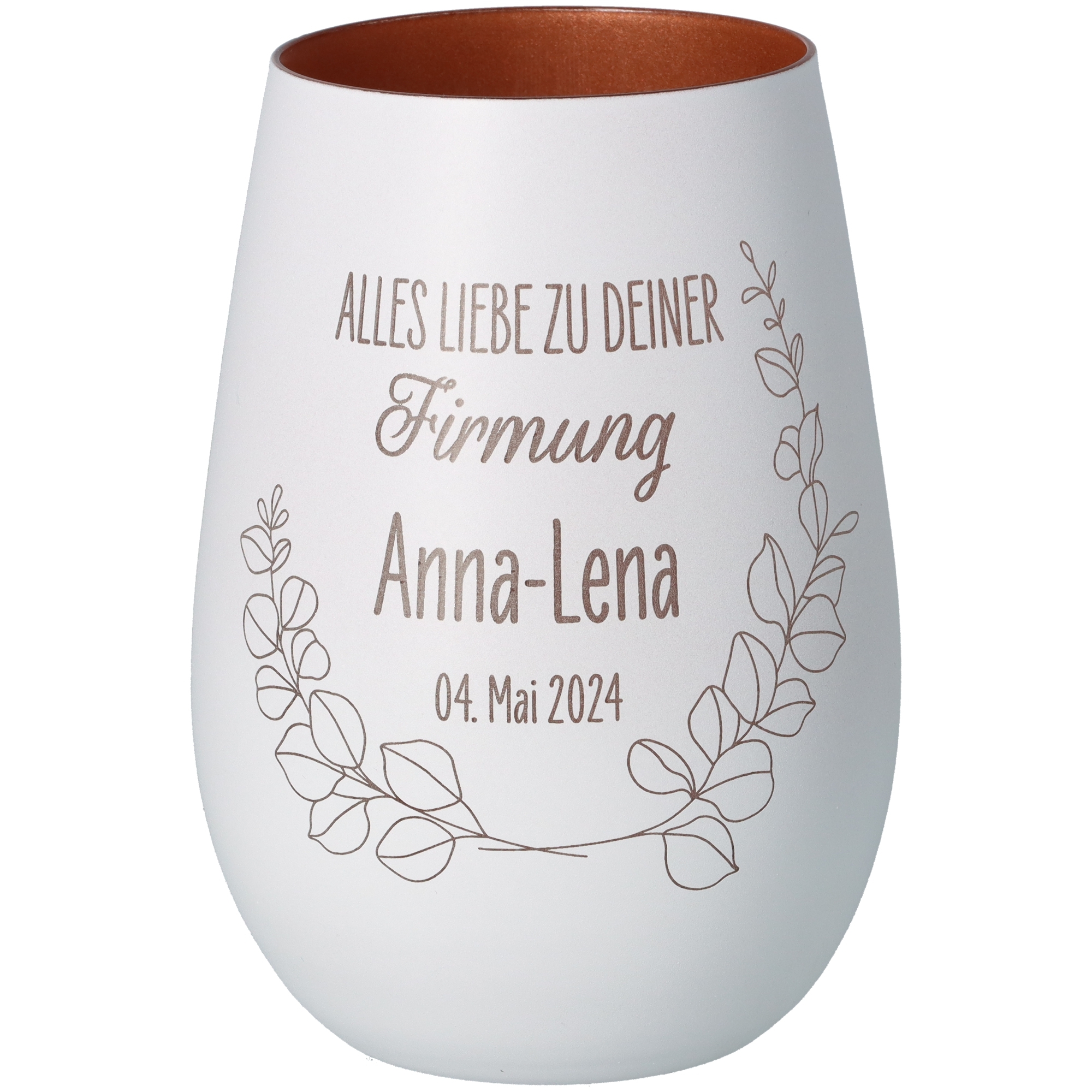 Windlicht "Firmung" Krug, Töpferei, Vase, Glas